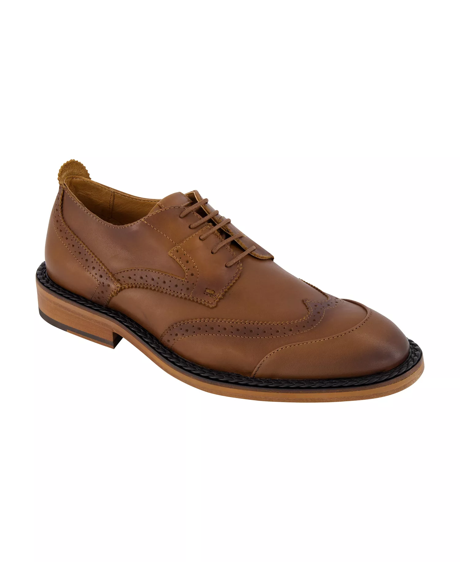 Men's White Label Wingtip Dress Shoes - Cognac - 10