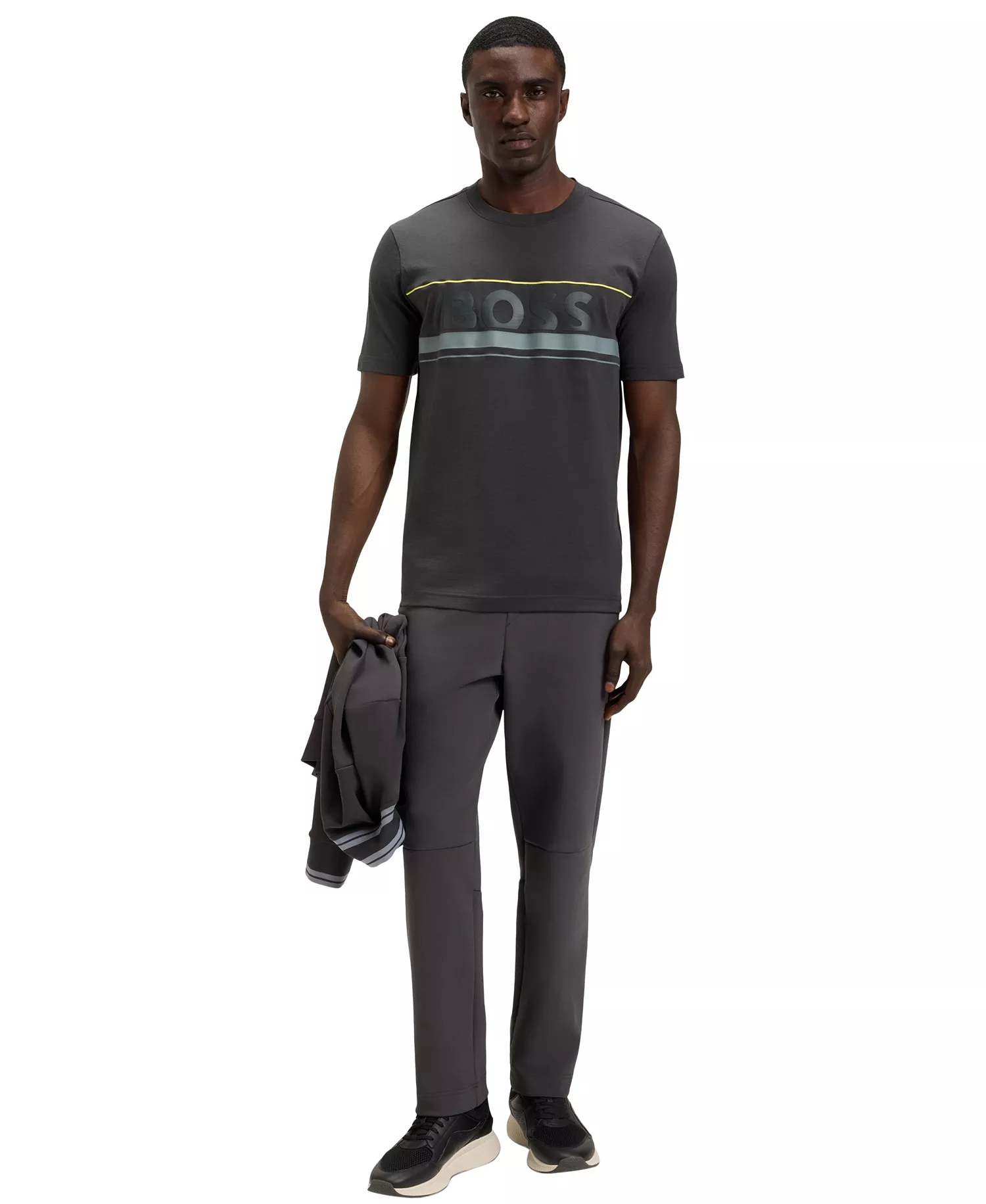 Men's Cotton-Jersey Logo T-Shirt - Dark Gray - S