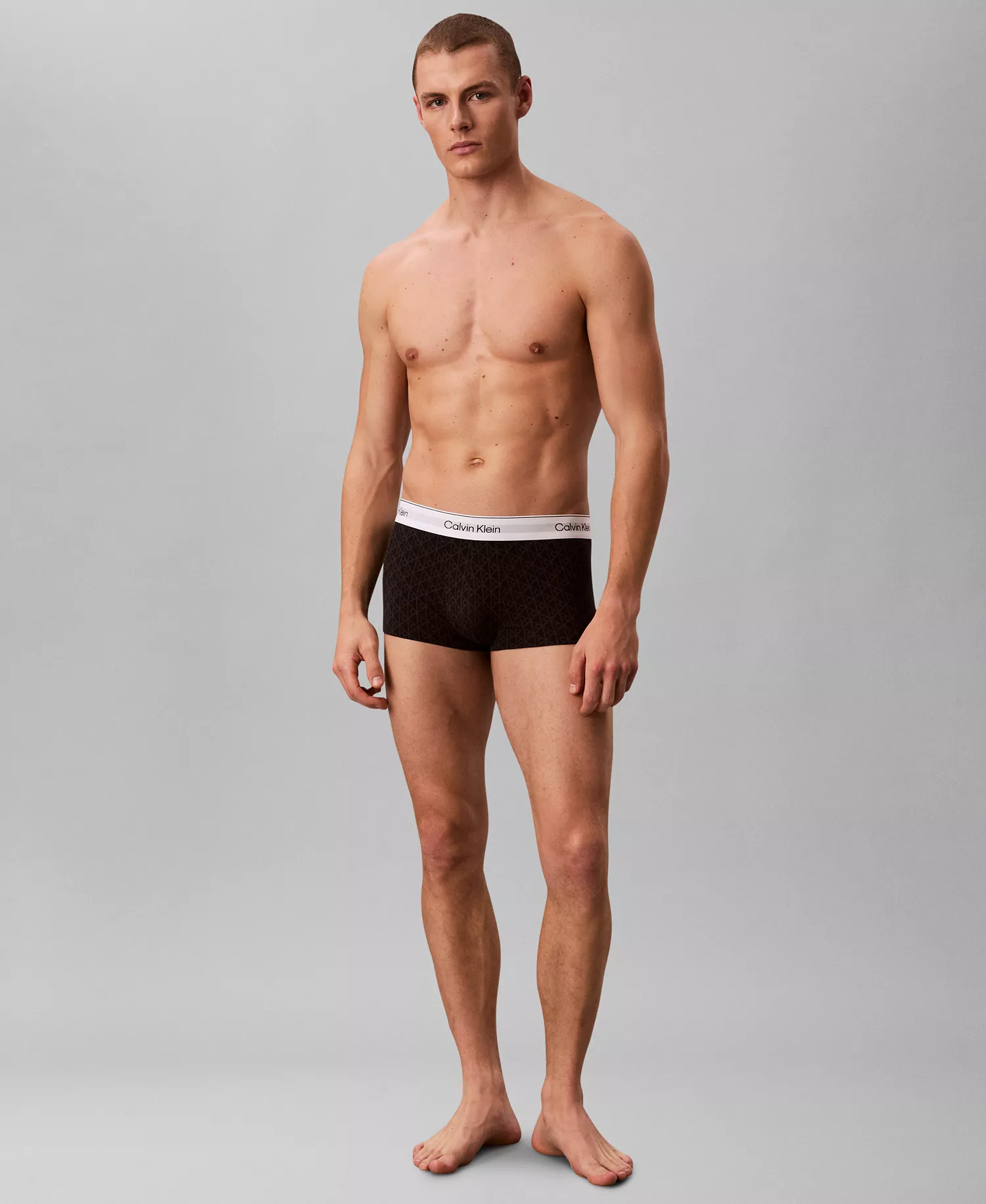 Men's Icon Low-Rise Trunks, Pack of 3 - Black/Red/Light gray - L