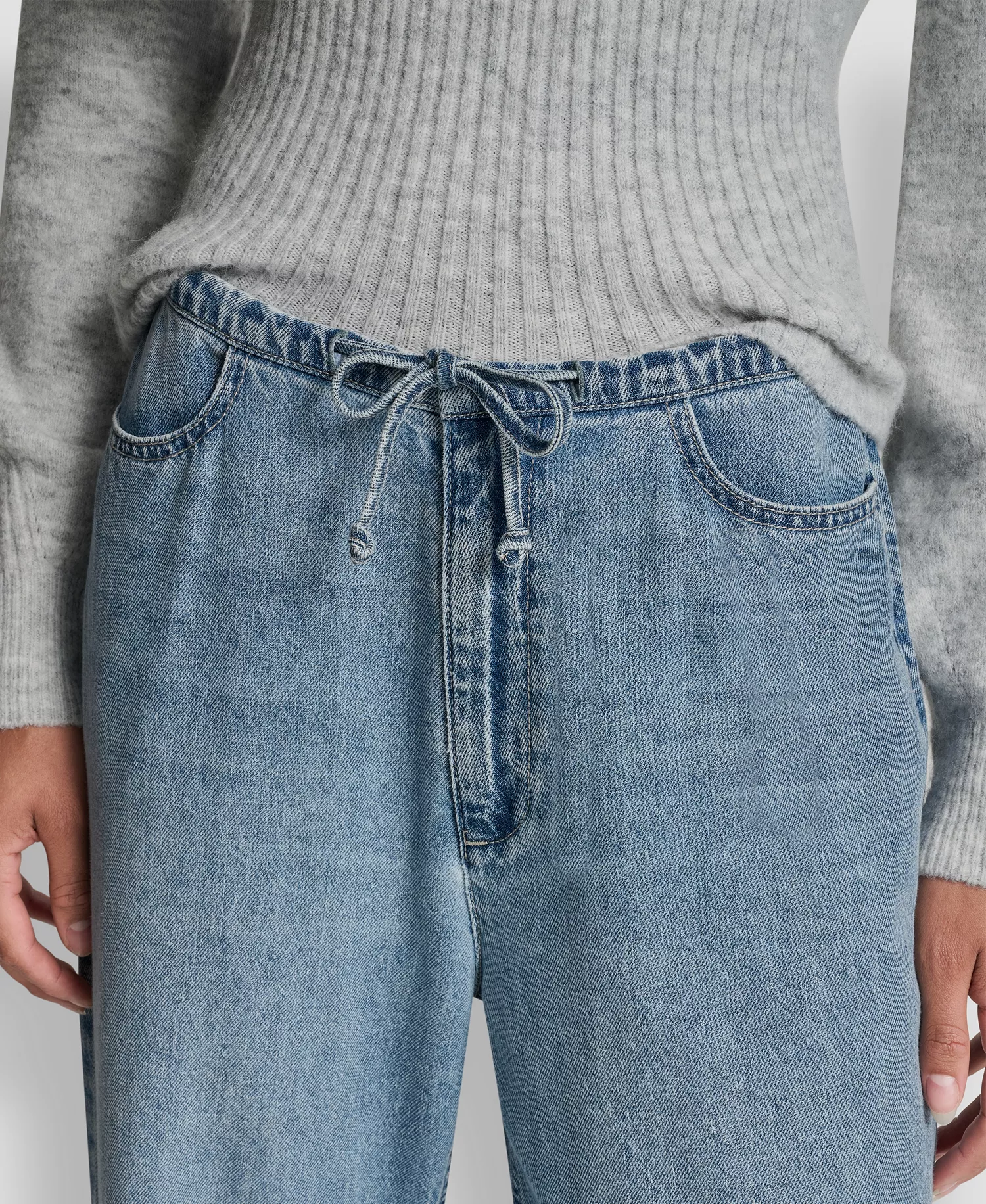 Petite Mid-Rise Flowy Relaxed Fit Straight Pants - Eden - PL