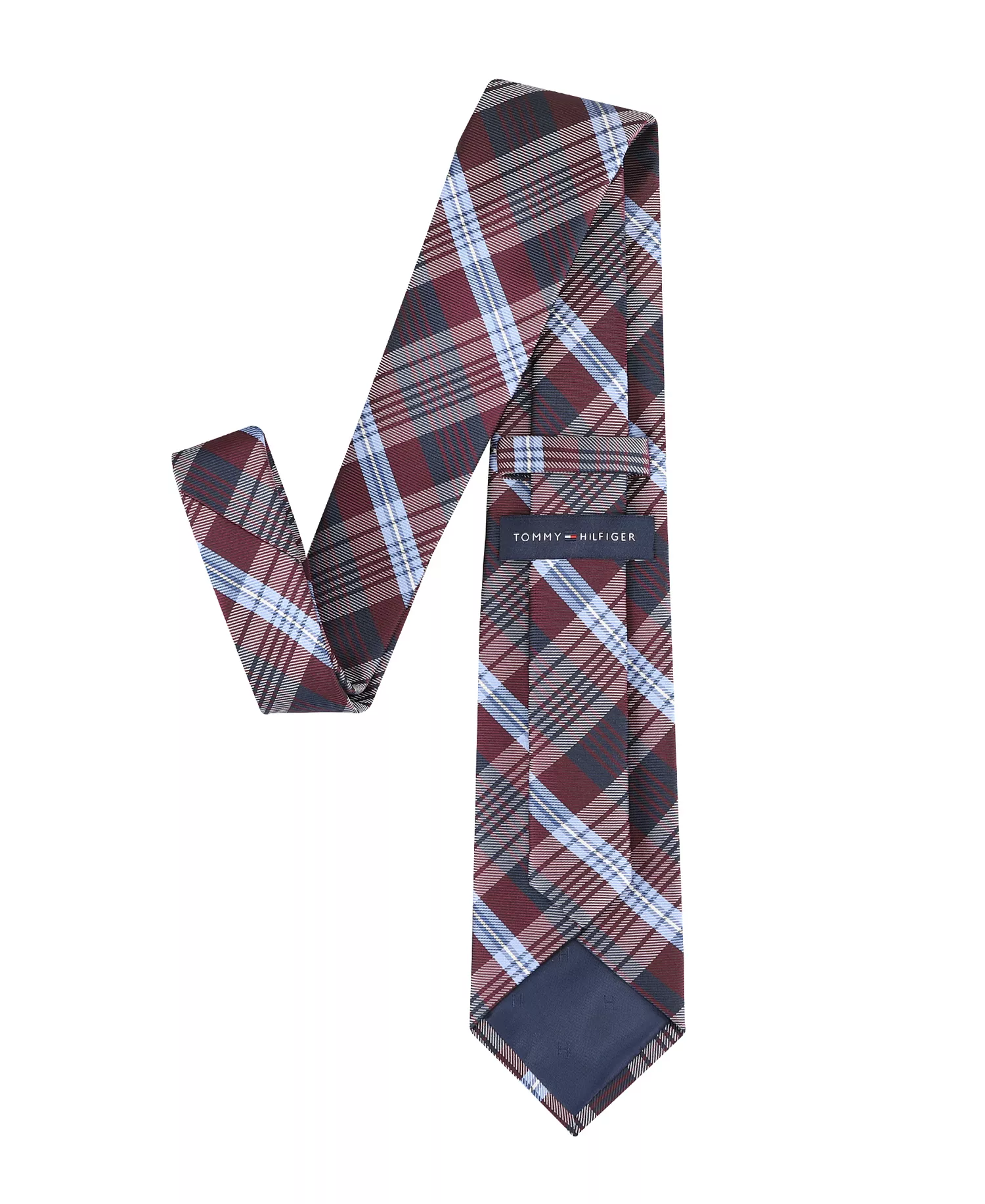 Men's Grayson Classic Plaid Tie - Burgundy - ONE SIZE