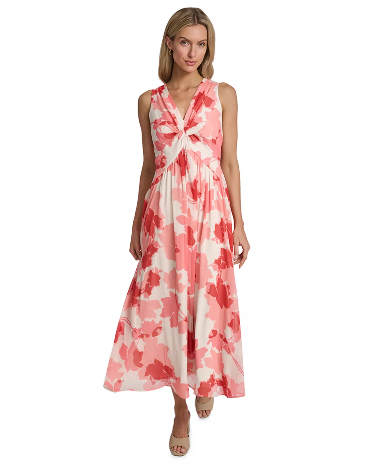 Women's Sleeveless Twist Front Dress - Tulip Multi - 10