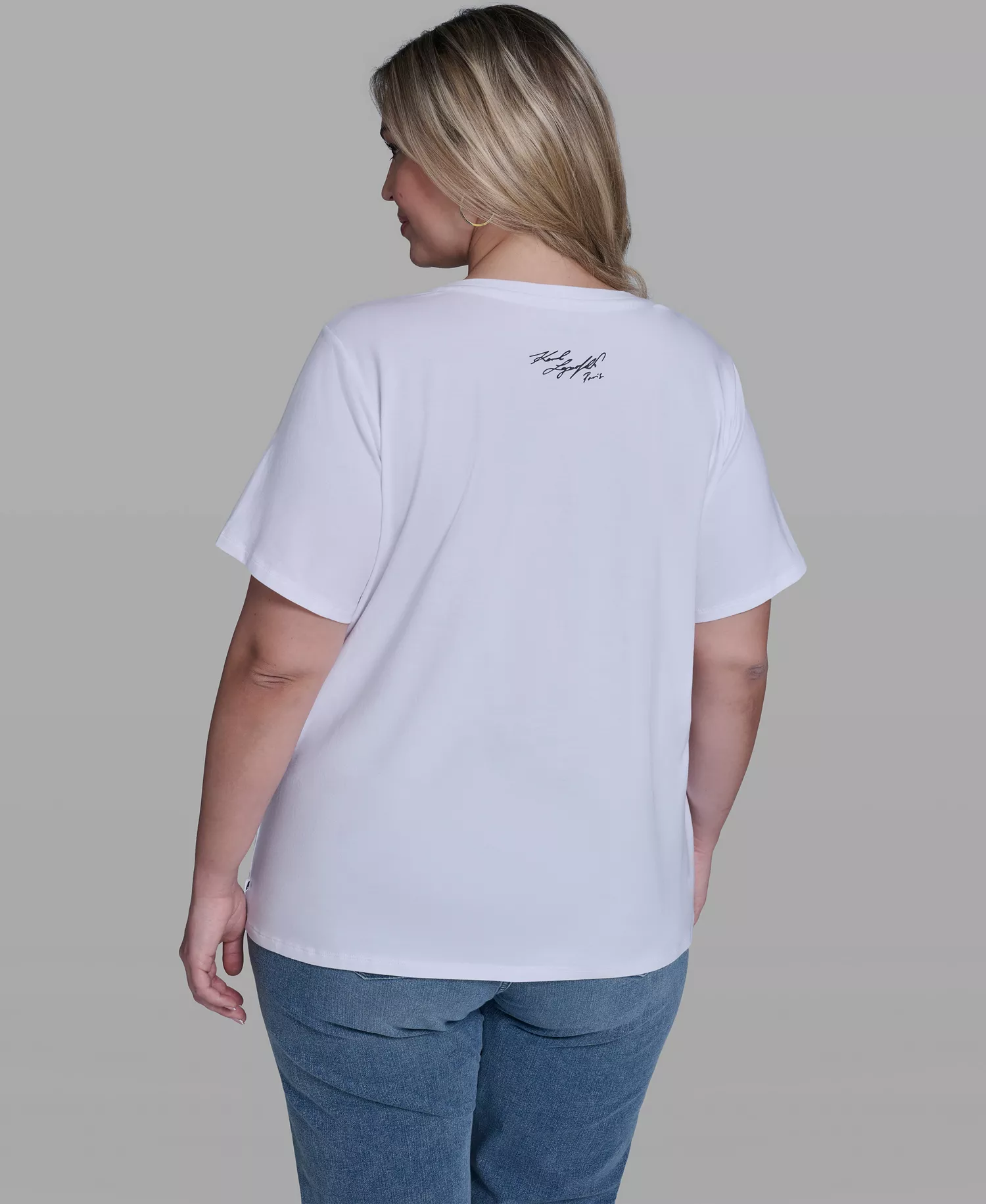 Plus Size Embellished Eiffel T-Shirt - White - 0X