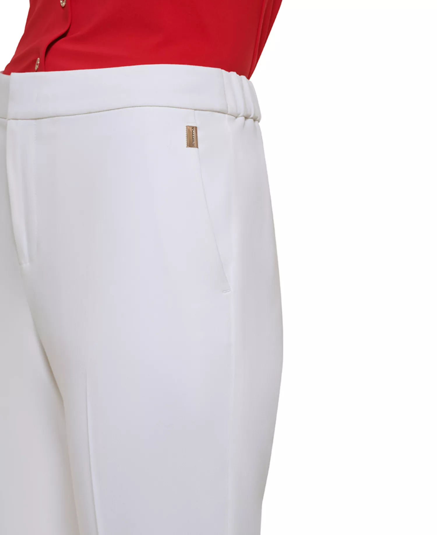 Women's Cropped Elastic-Back Sloane Ankle Pants - Ivory - 10