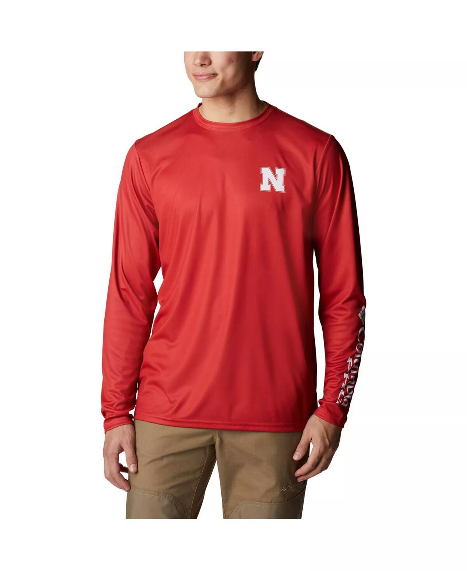Men's Scarlet Nebraska Huskers Terminal Shot Omni-Shade Omni-Wick Long Sleeve T-shirt - Scarlet - M