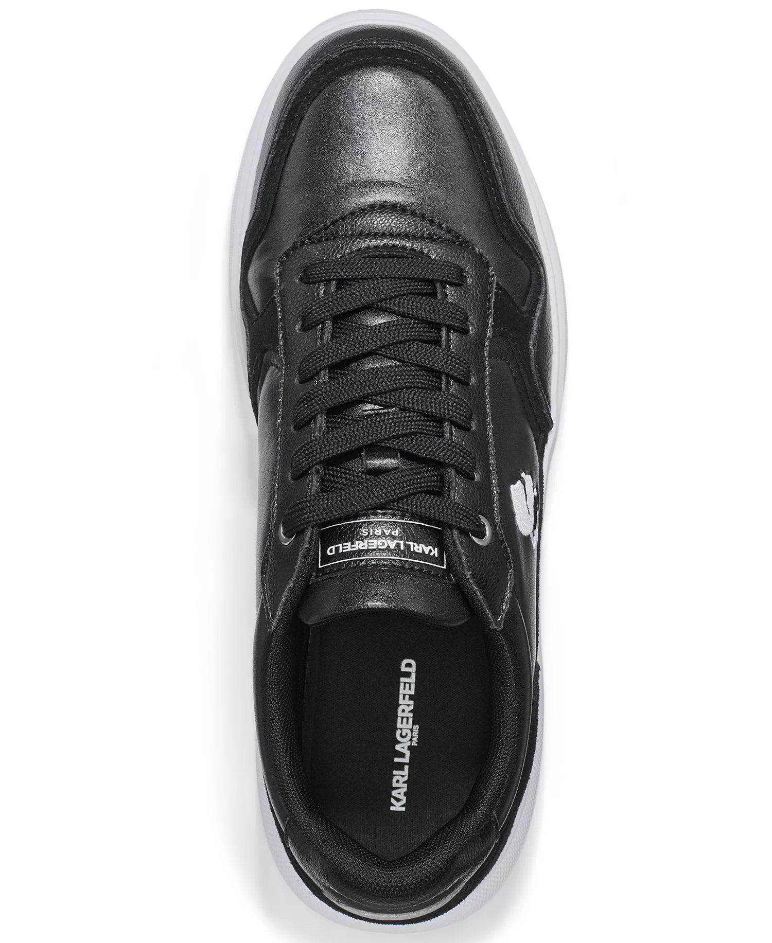 Men's Side Embroidered Karl Profile Logo Sneakers - Black - 10.5M