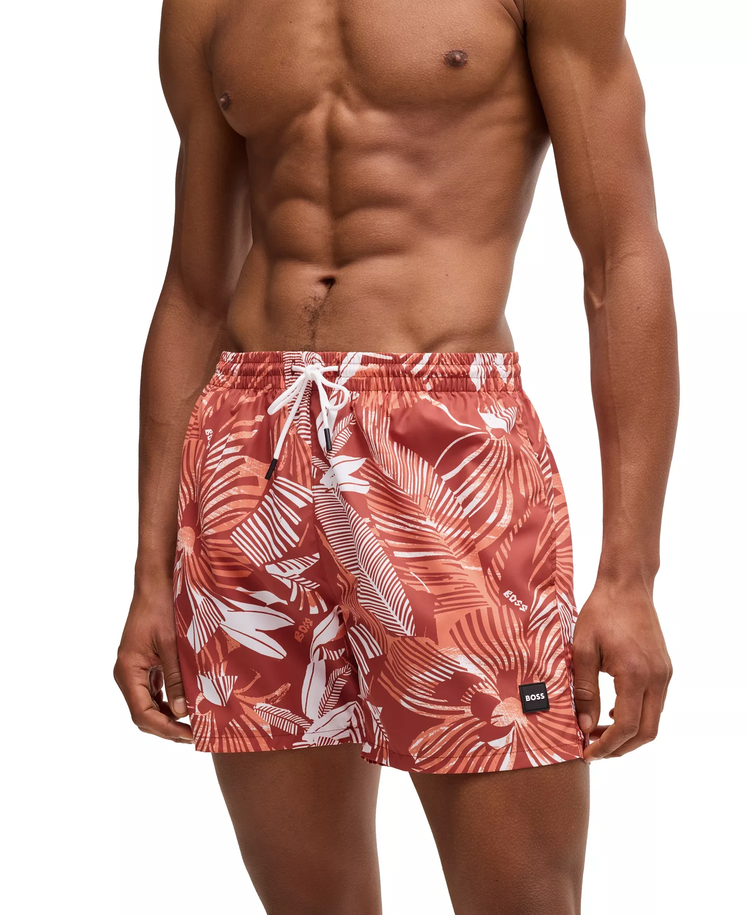 Men's Monogram Swim Shorts - Orange - XL