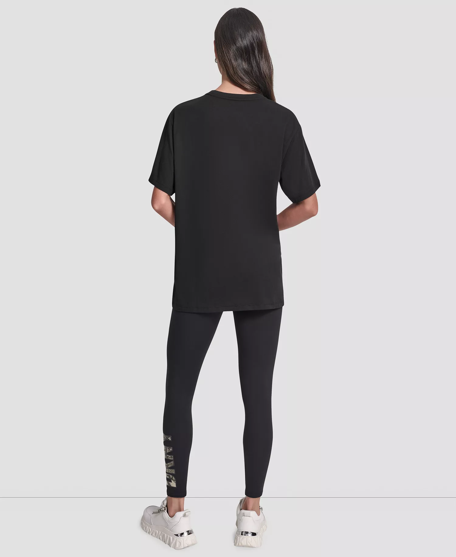 Women's Oversized Short Sleeve Tunic T-Shirt - Black - M