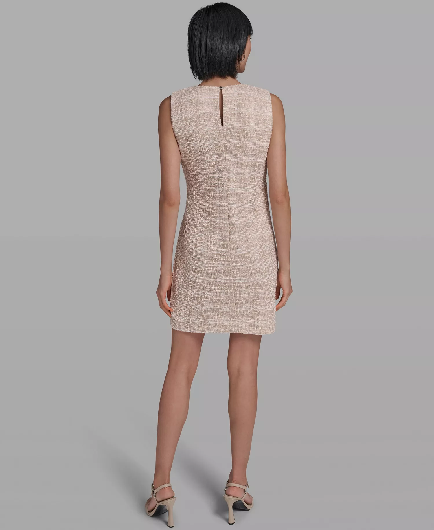 Women's Sleeveless Shift Dress - Taupe/Soft White - 0