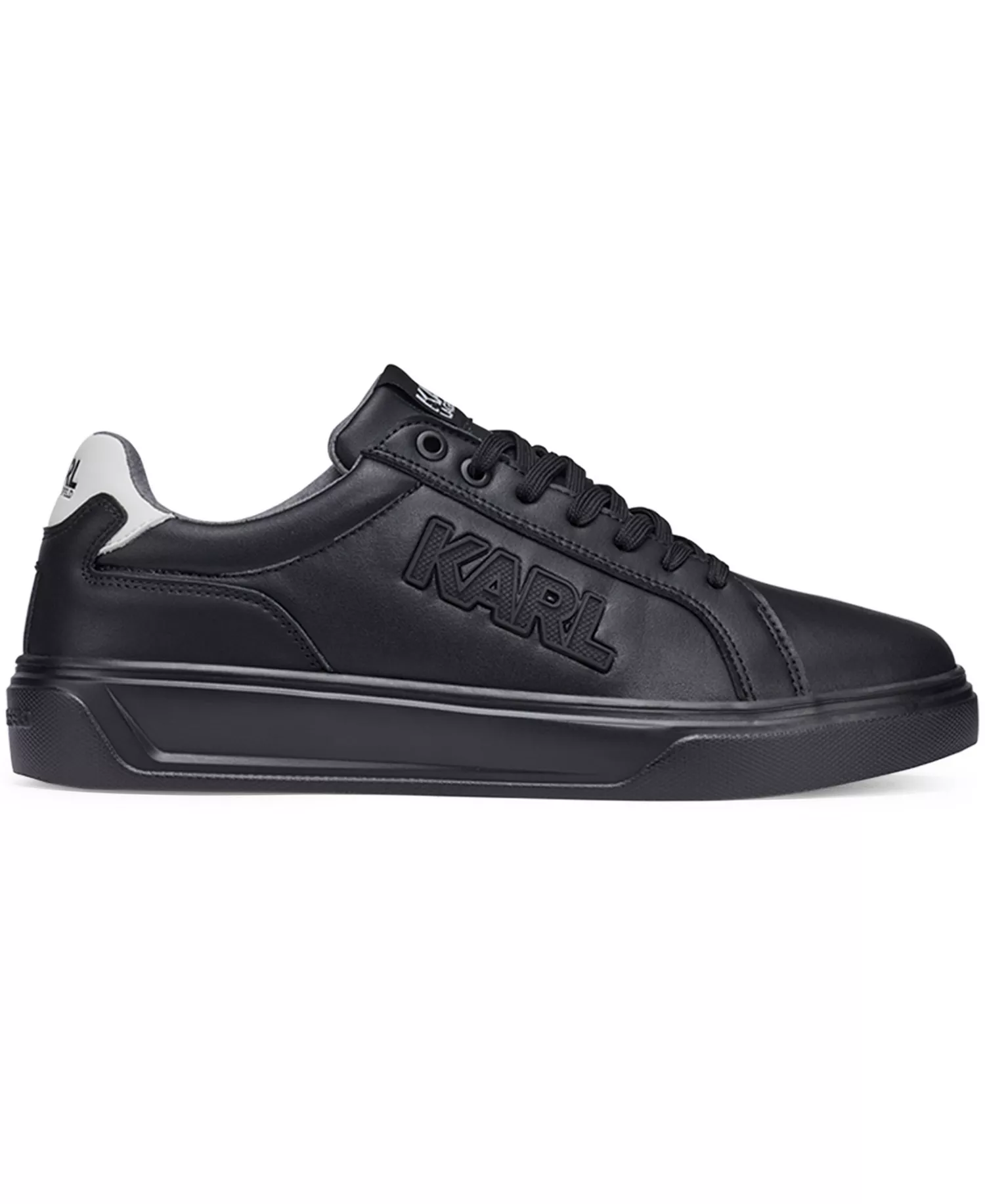 Men's Leather Side Karl Sneaker - Black - 10.5M