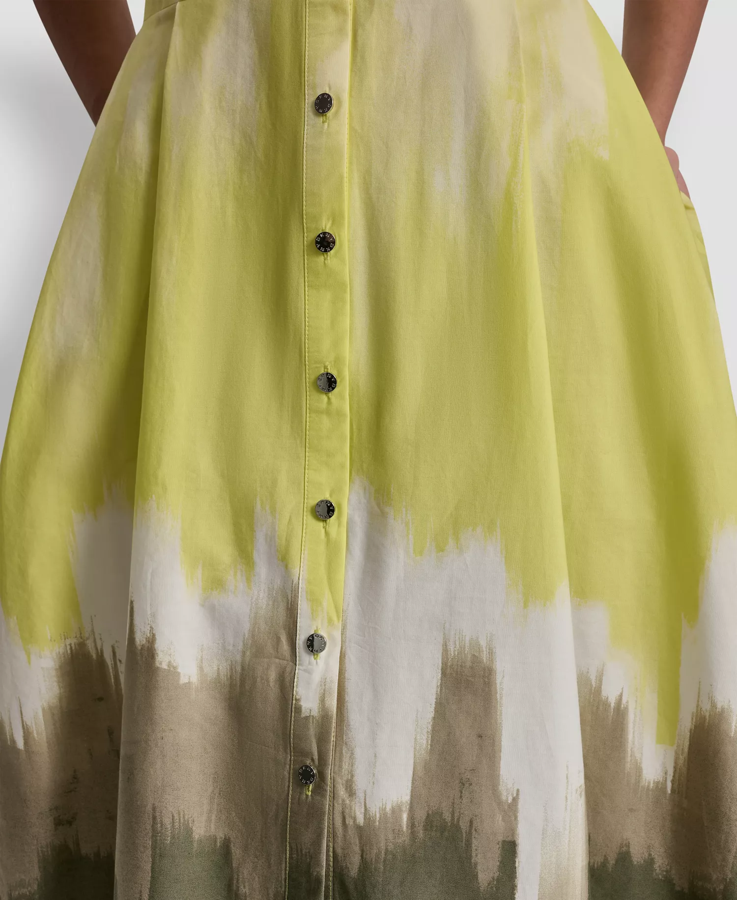 Women's Short-Sleeve Collared Printed Button-Front Dress - Daybreak Haze - L