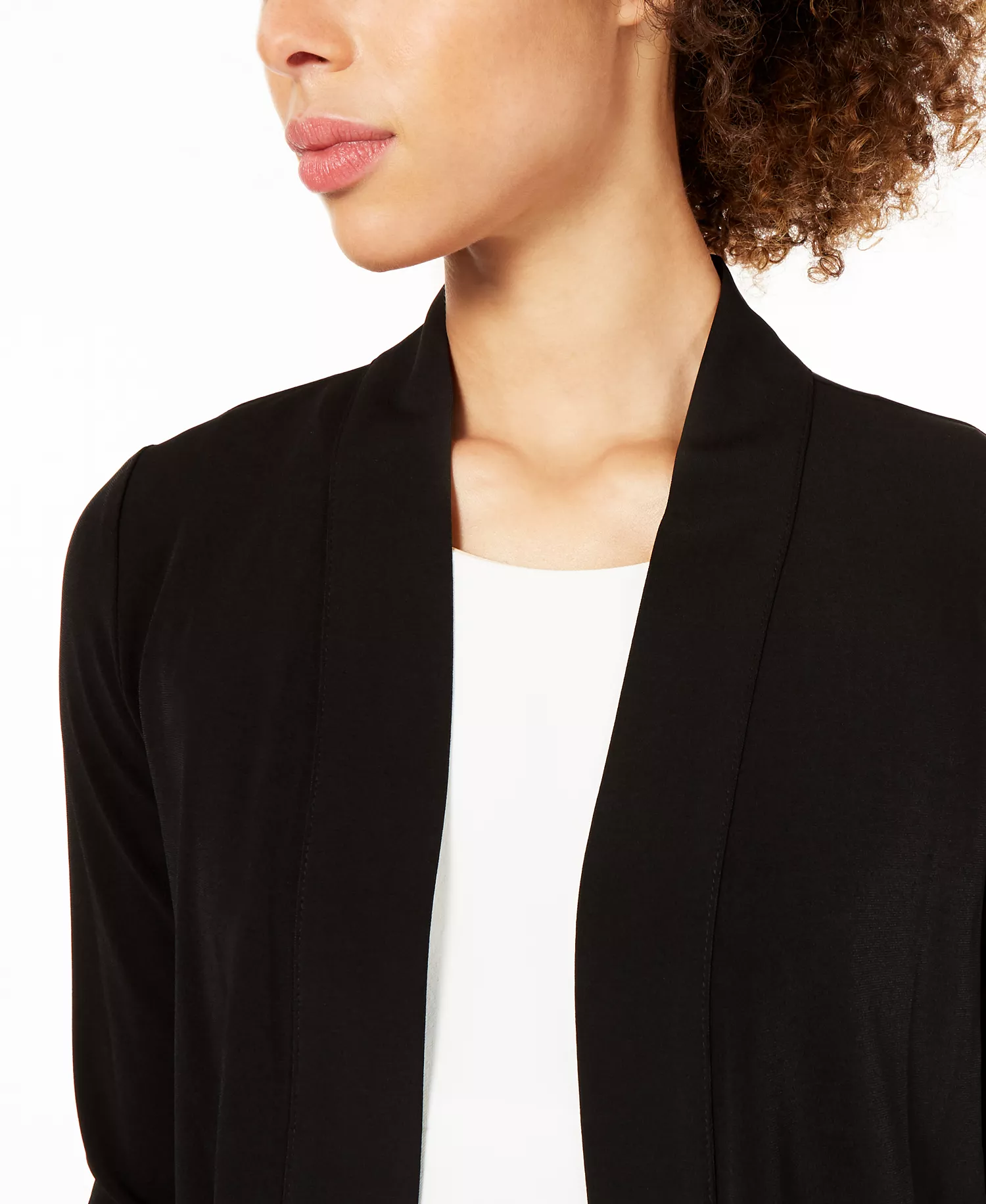 Women's Three-Quarter-Sleeve Bolero Cardigan - Black - L