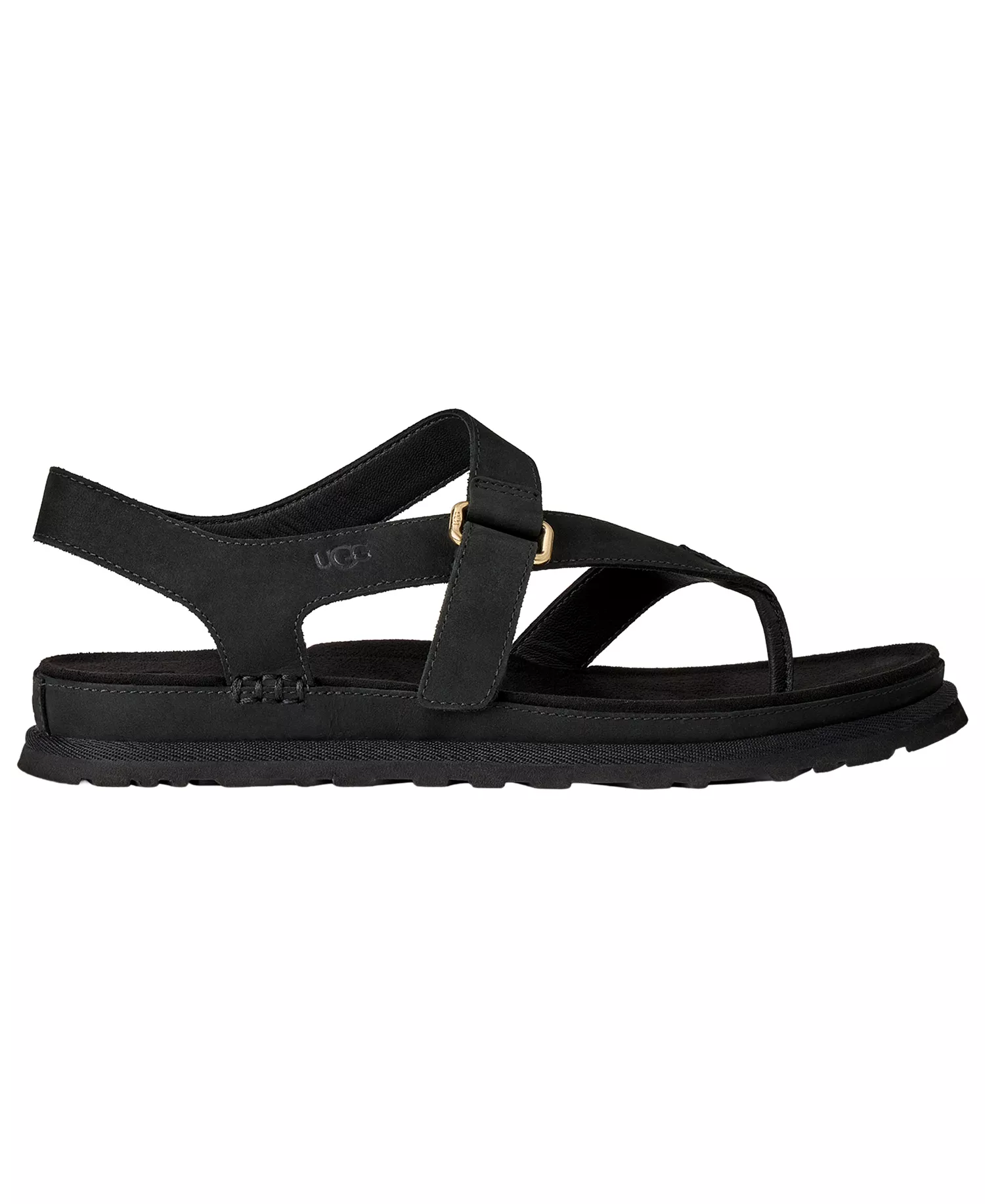 Women's GoldenGaze Open Toe Flat Sandals - Black - 10M