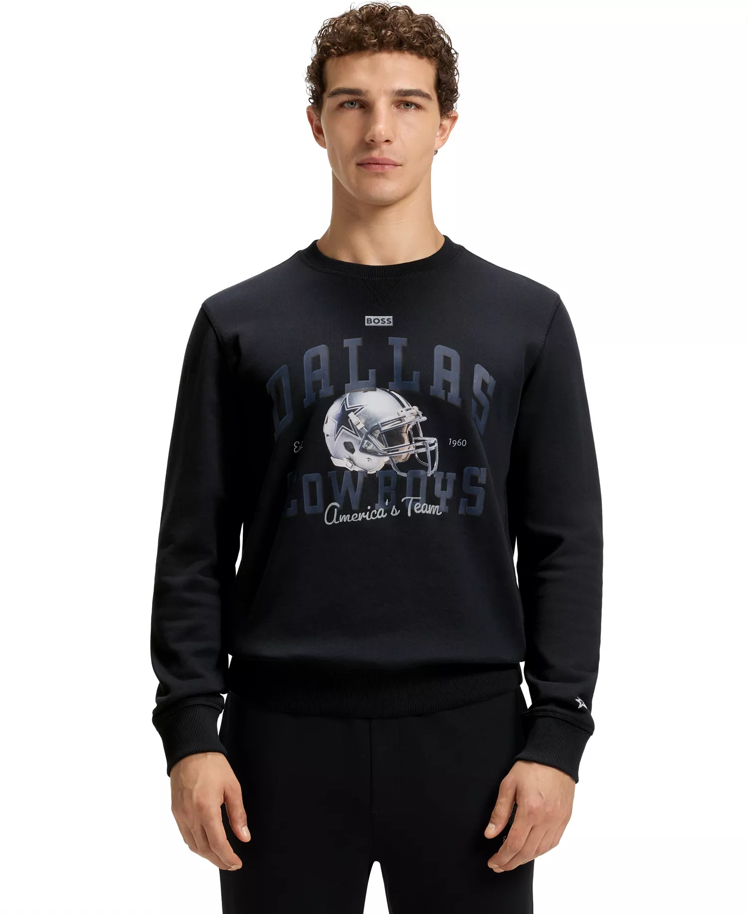 BOSS x DALLAS COWBOYS Helmet Graphic Sweatshirt - Dark Blue - 2XL