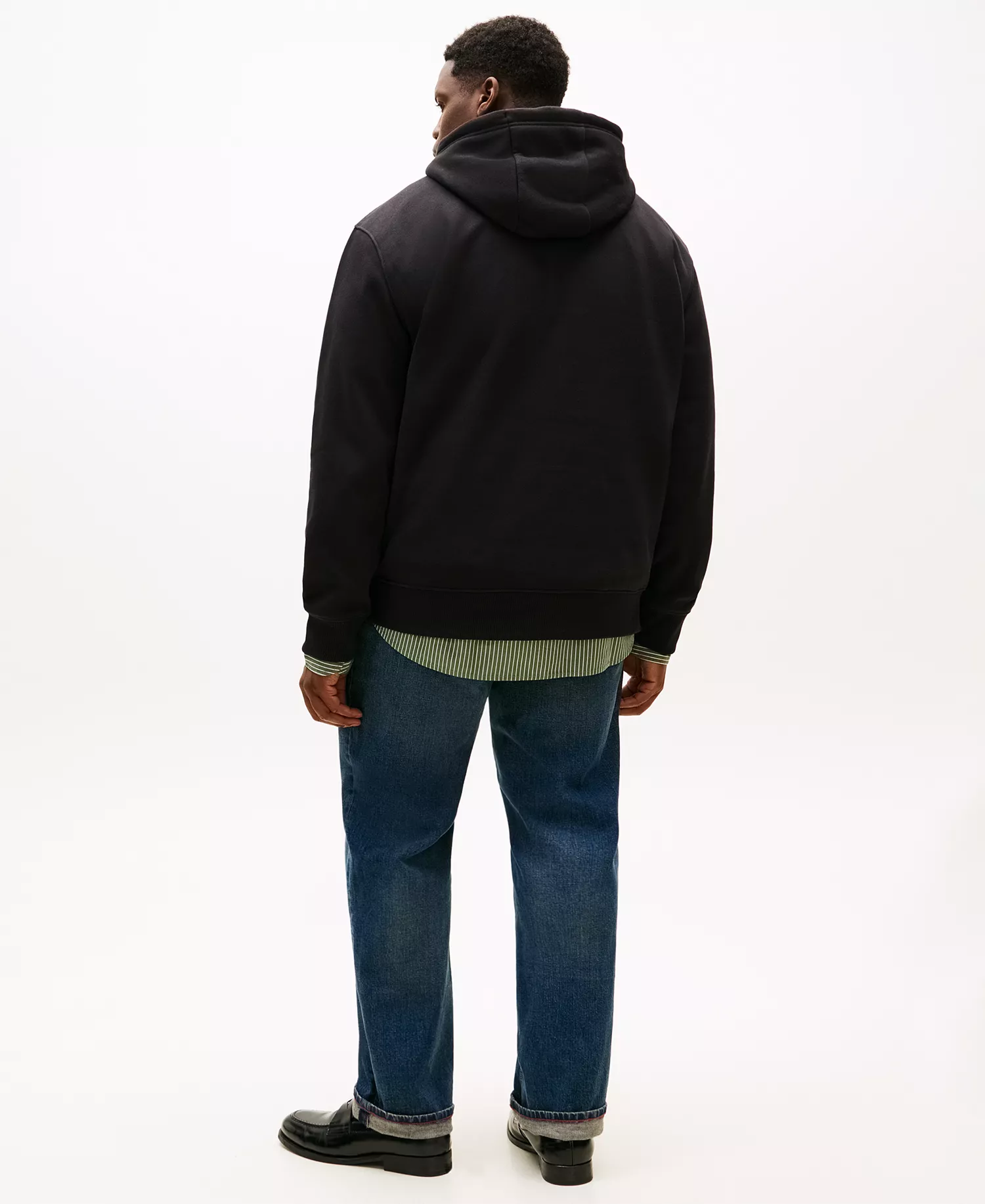 Men's Big & Tall Embroidered Flag Hooded Sweatshirt - Black - 2XLT