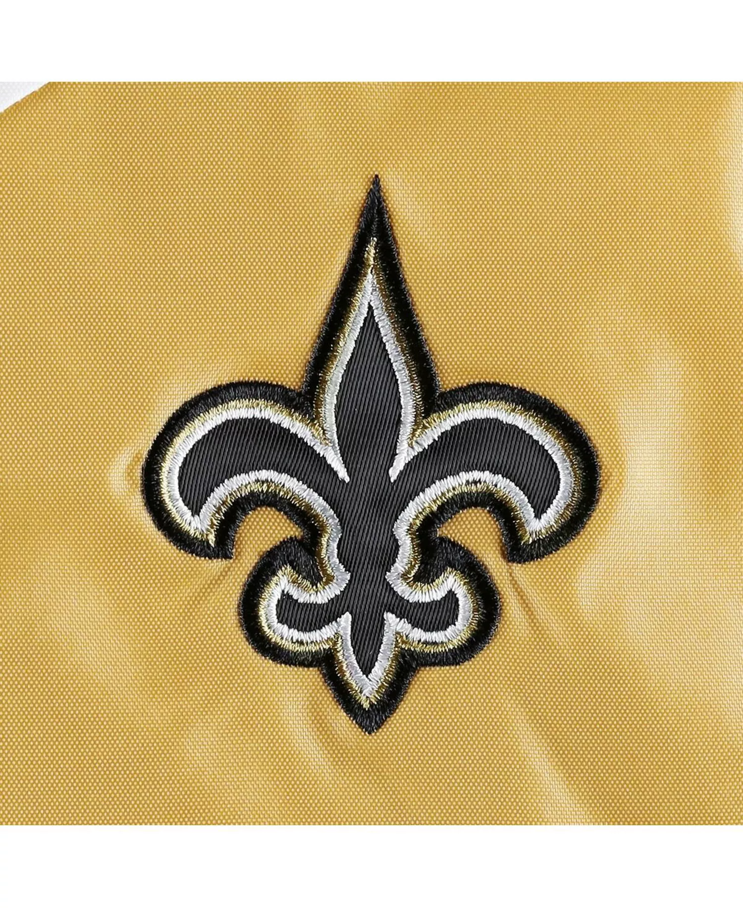 Women's White/Gold New Orleans Saints Staci Half-Zip Hoodie Windbreaker Jacket - White/Gold - L