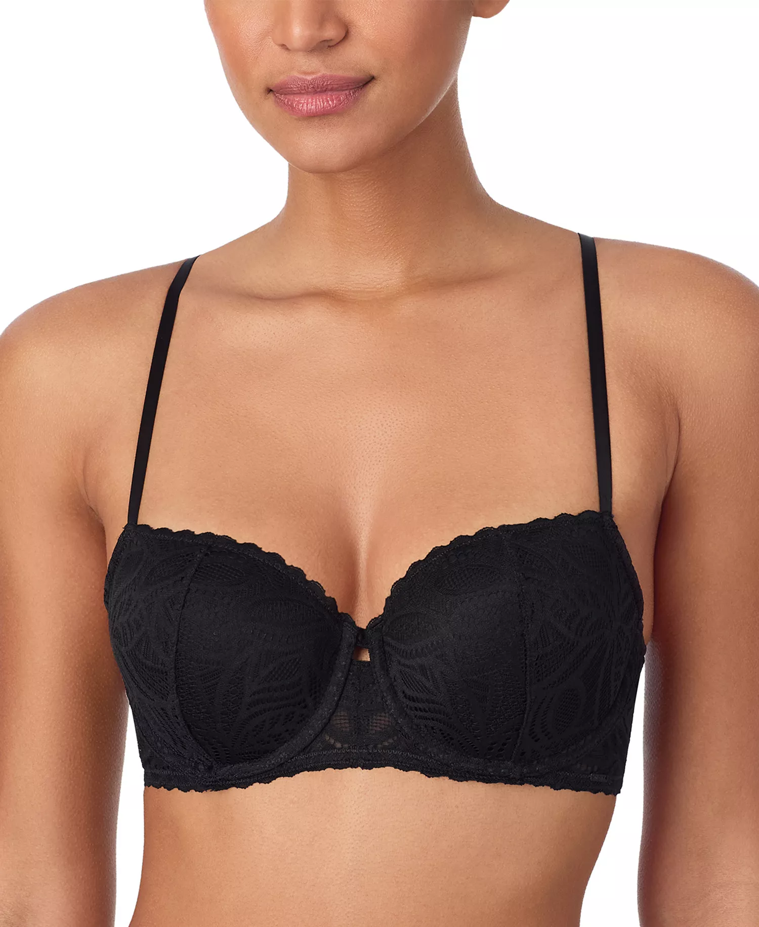 Women's Lace Deco Balconette Bra DK7555 - Black - 32 - A
