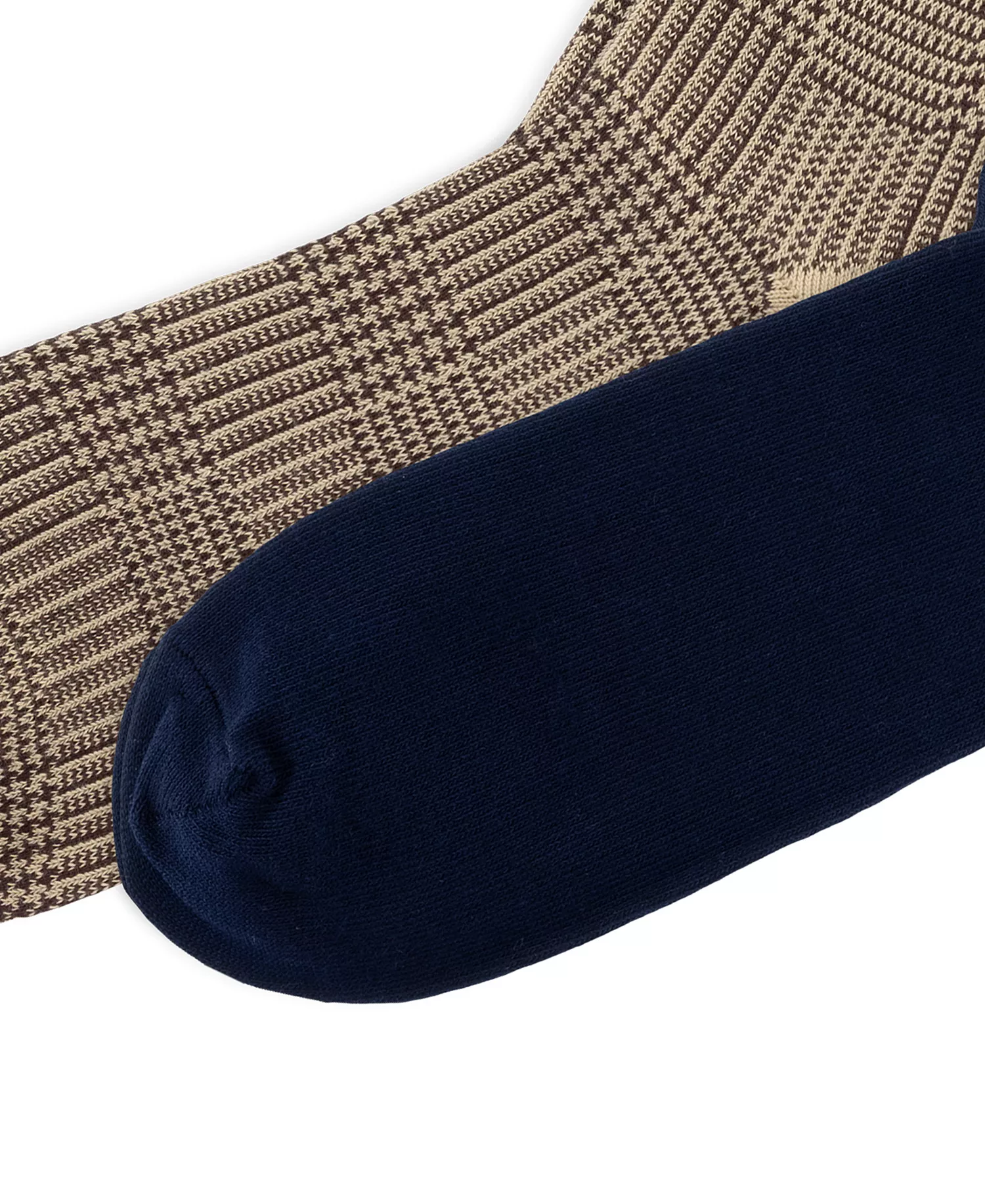 Men's Polo Society Bear Socks, 2-Pack - Navy/Beige - 10-13