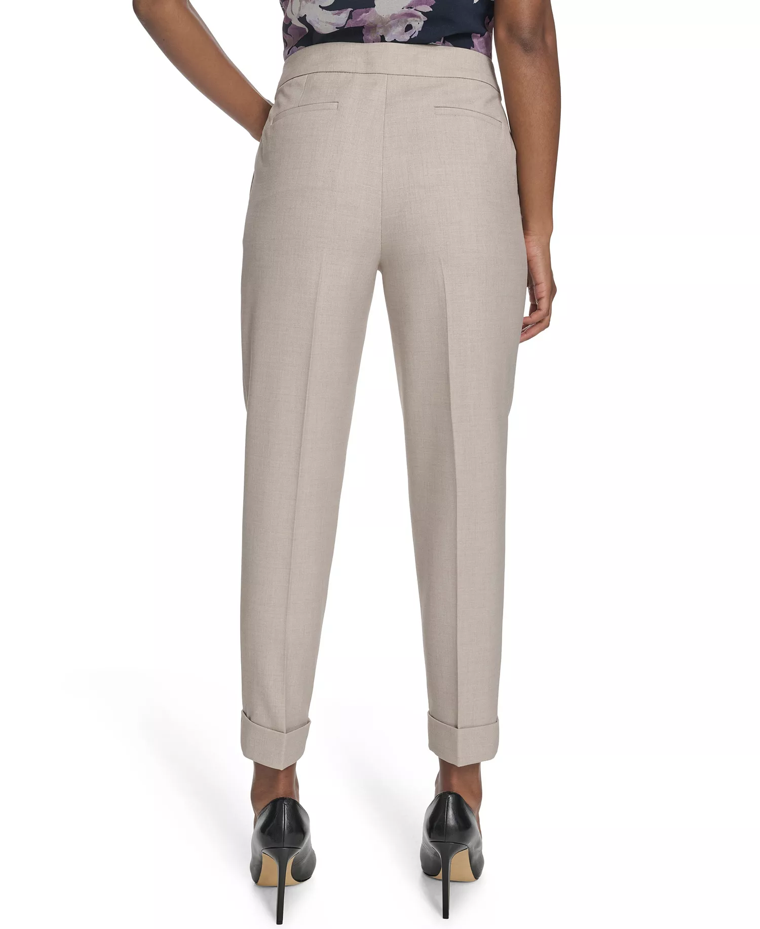 Women's Slim Leg Rolled Cuff Pants - Oyster Multi - 0
