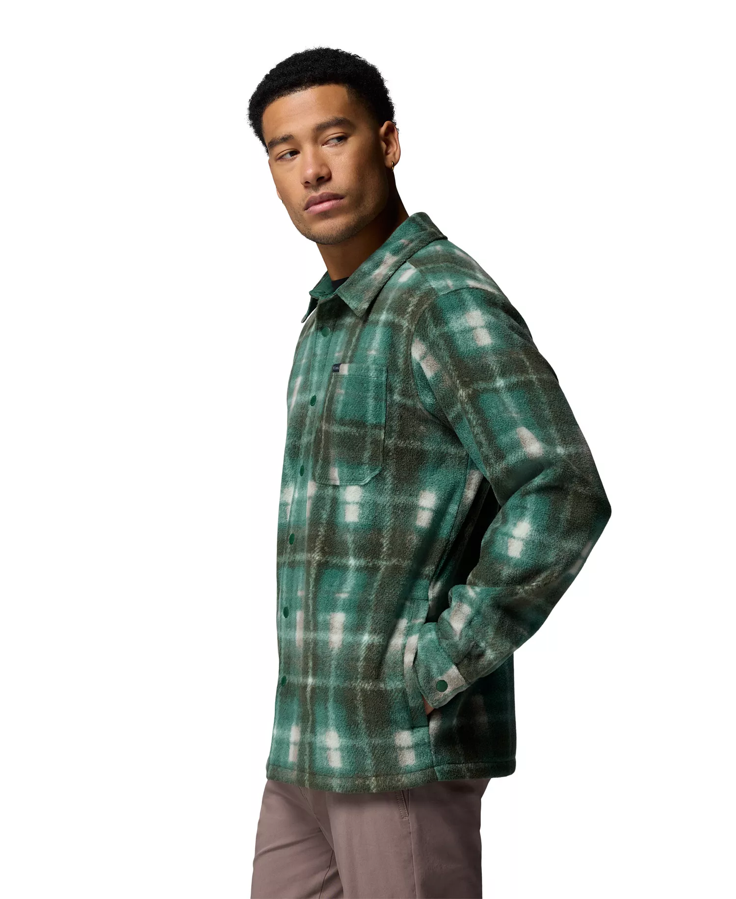 Men's Steens Mountain II Plaid Fleece Shirt Jacket - Everblue omblur - L