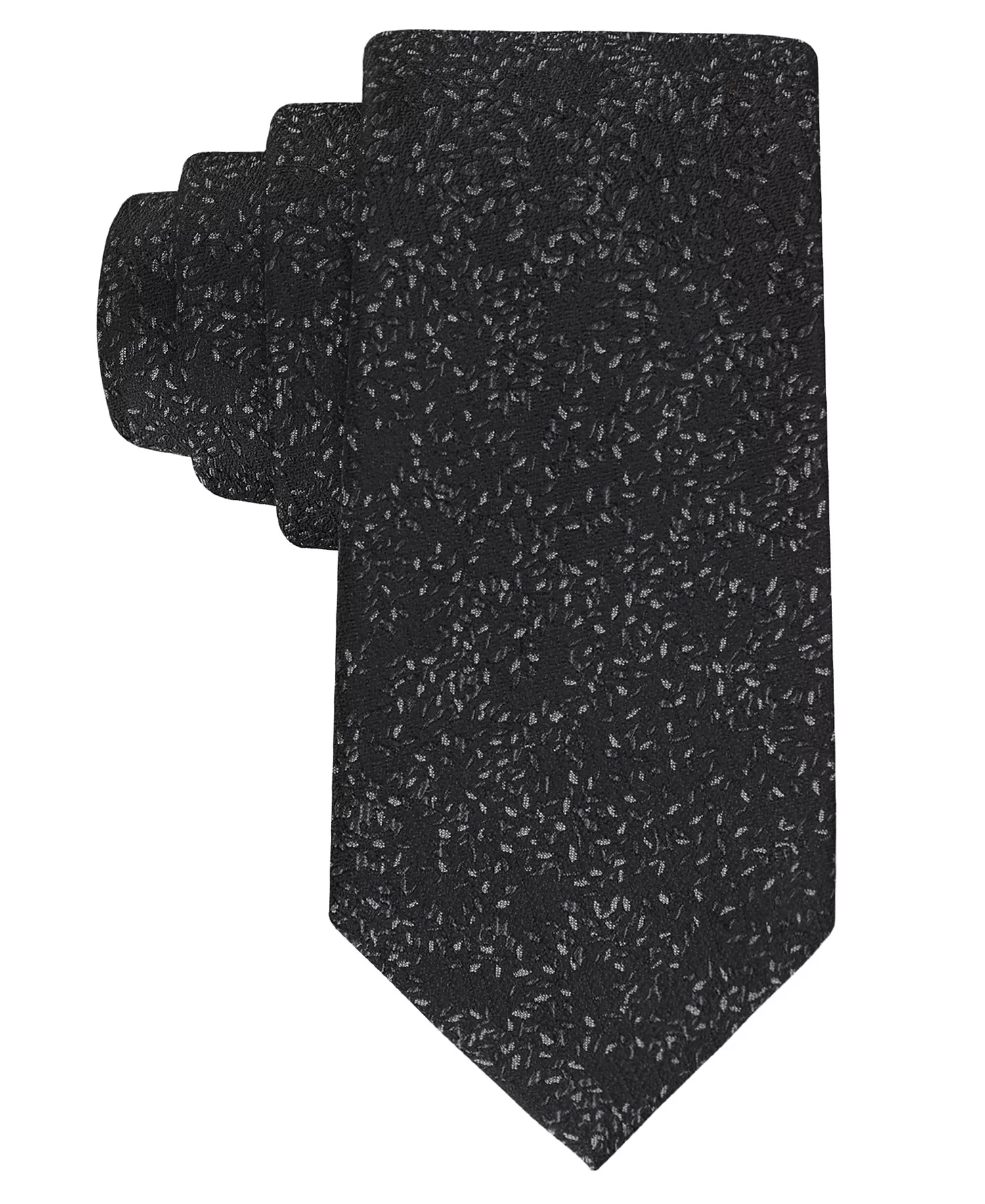 Men's Jean Floral Pattern Tie - Black - ONE SIZE