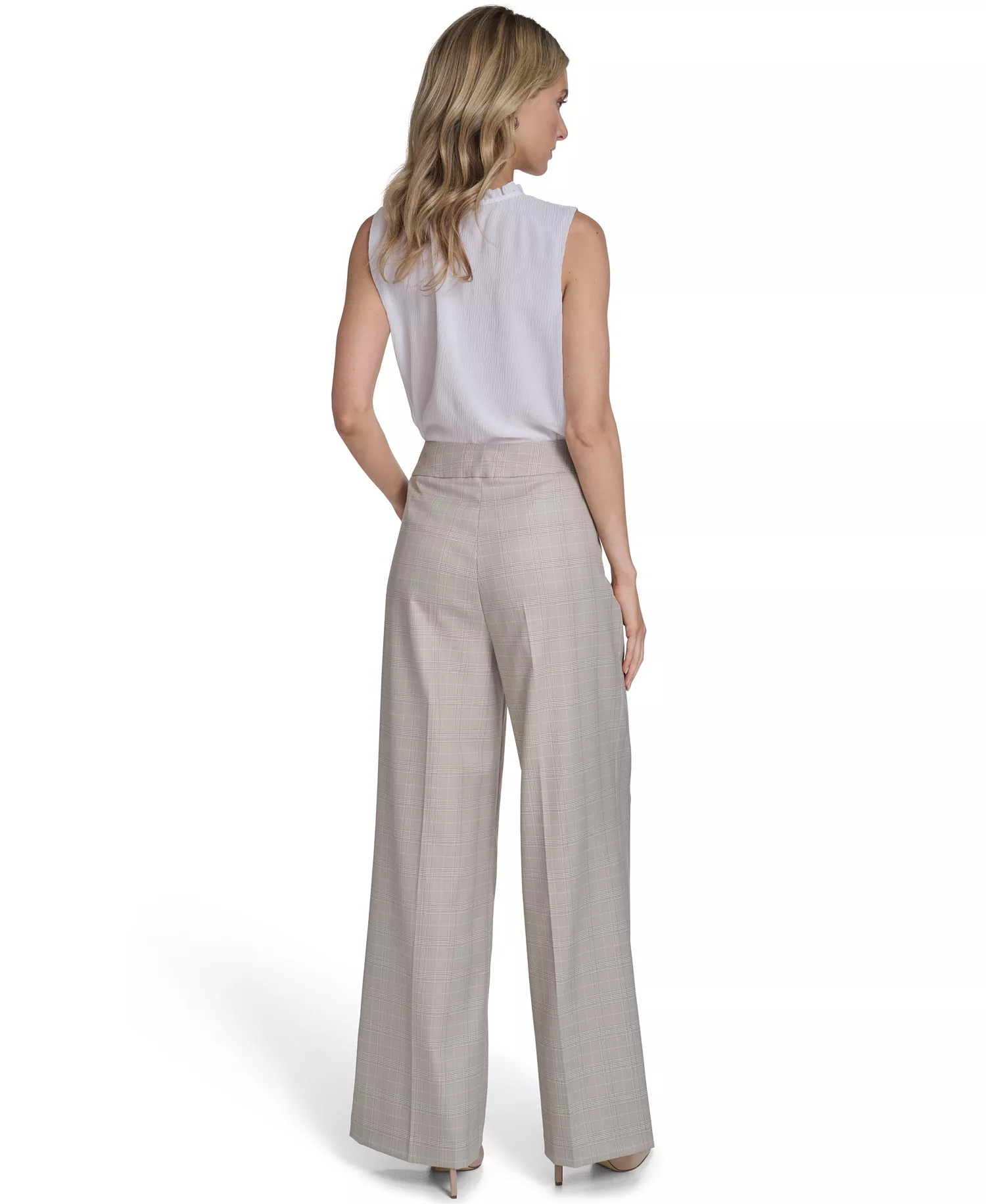 Petite Wide-Leg Fashion Pants - Latte Multi - 0P
