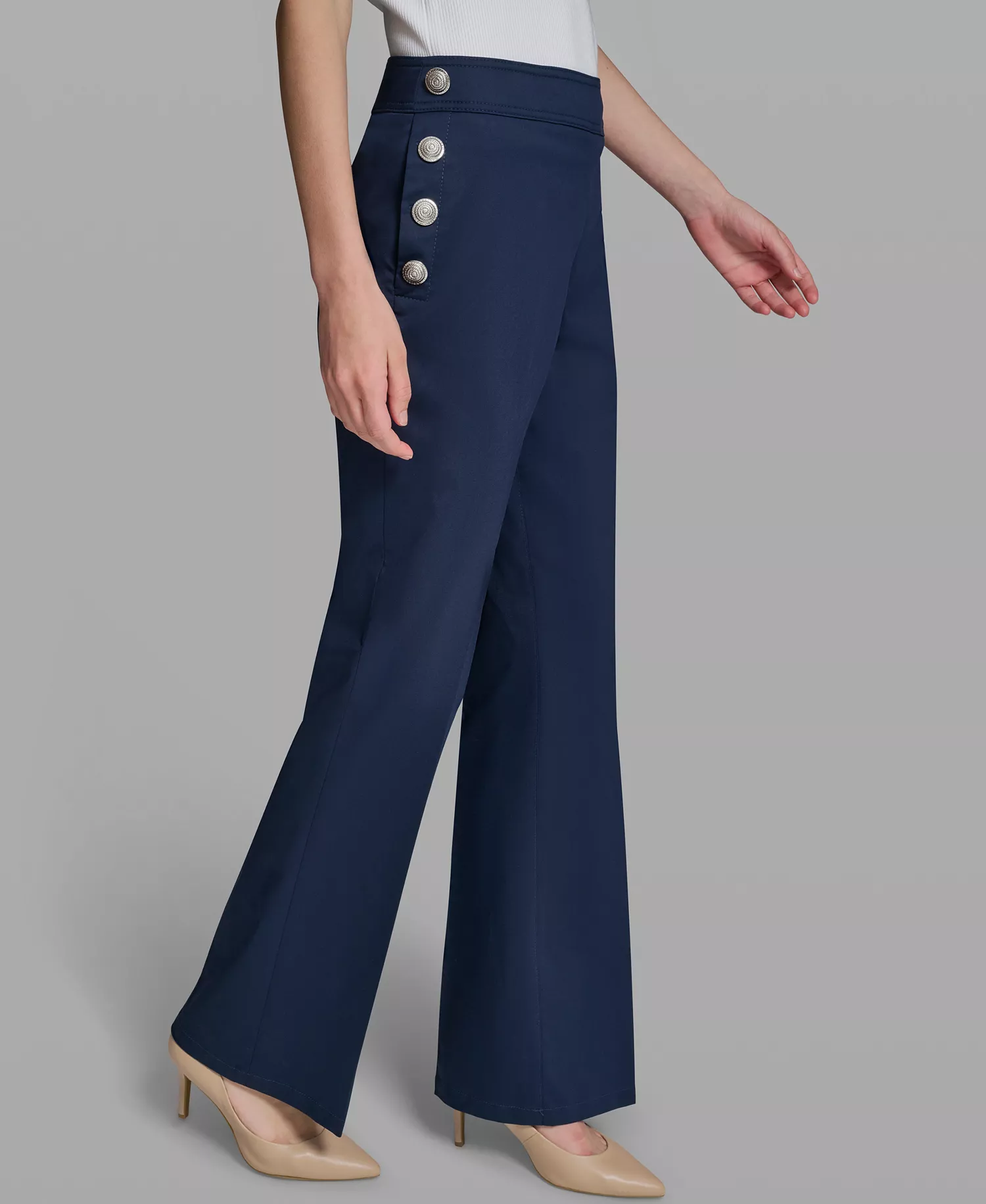 Women's Wide-Leg Mid-Rise Sailor Pants - Navel Academy - 0