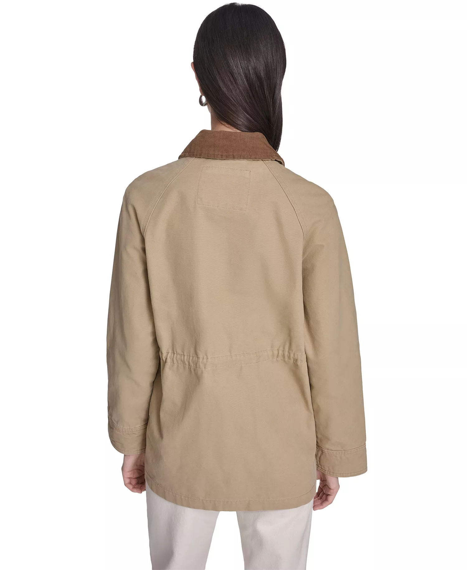 Women's Cinch Waist Barn Jacket - Tan - L
