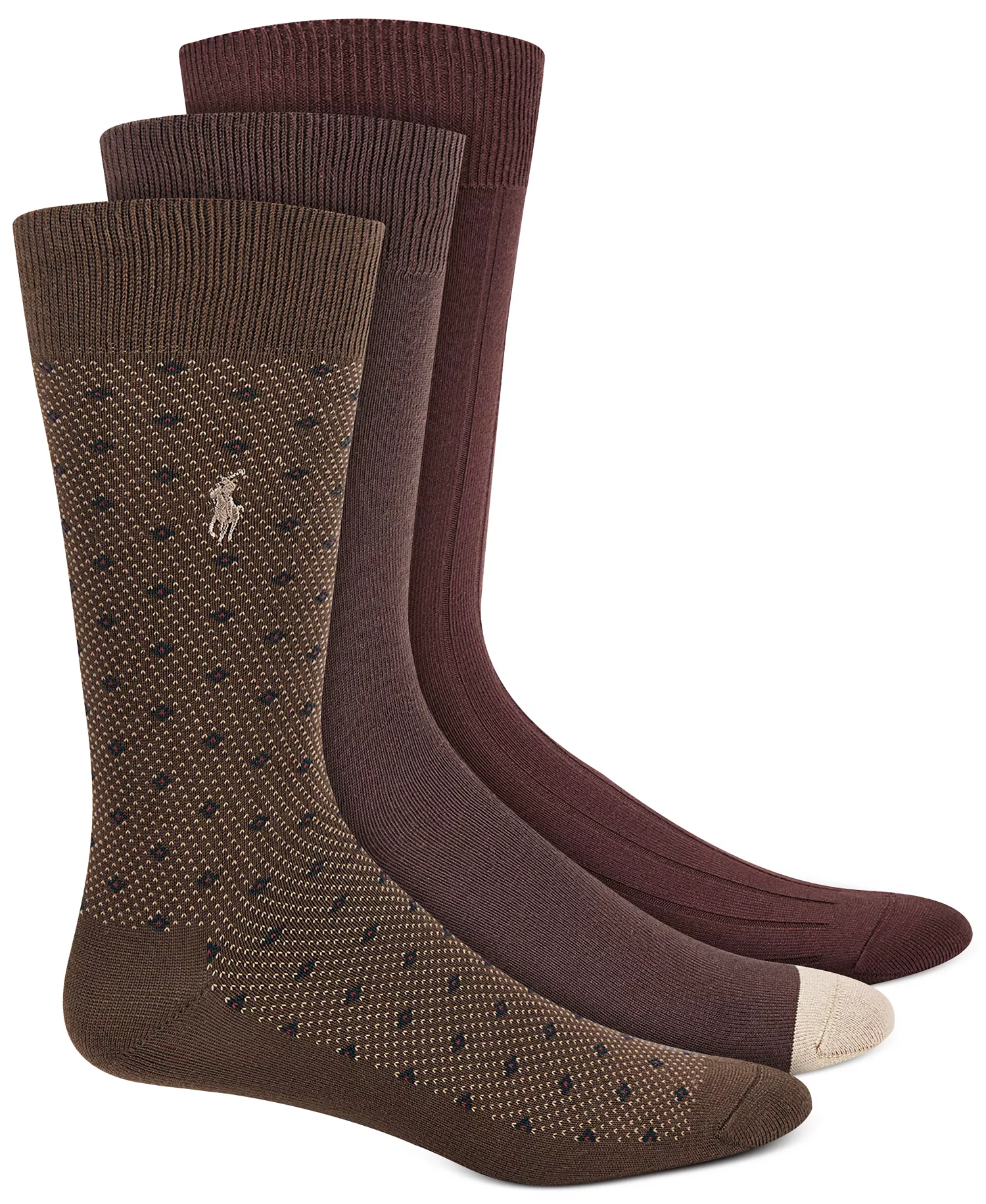 Men's Diamond Dot Dress Socks, 3 Pack - Navy - 10-13