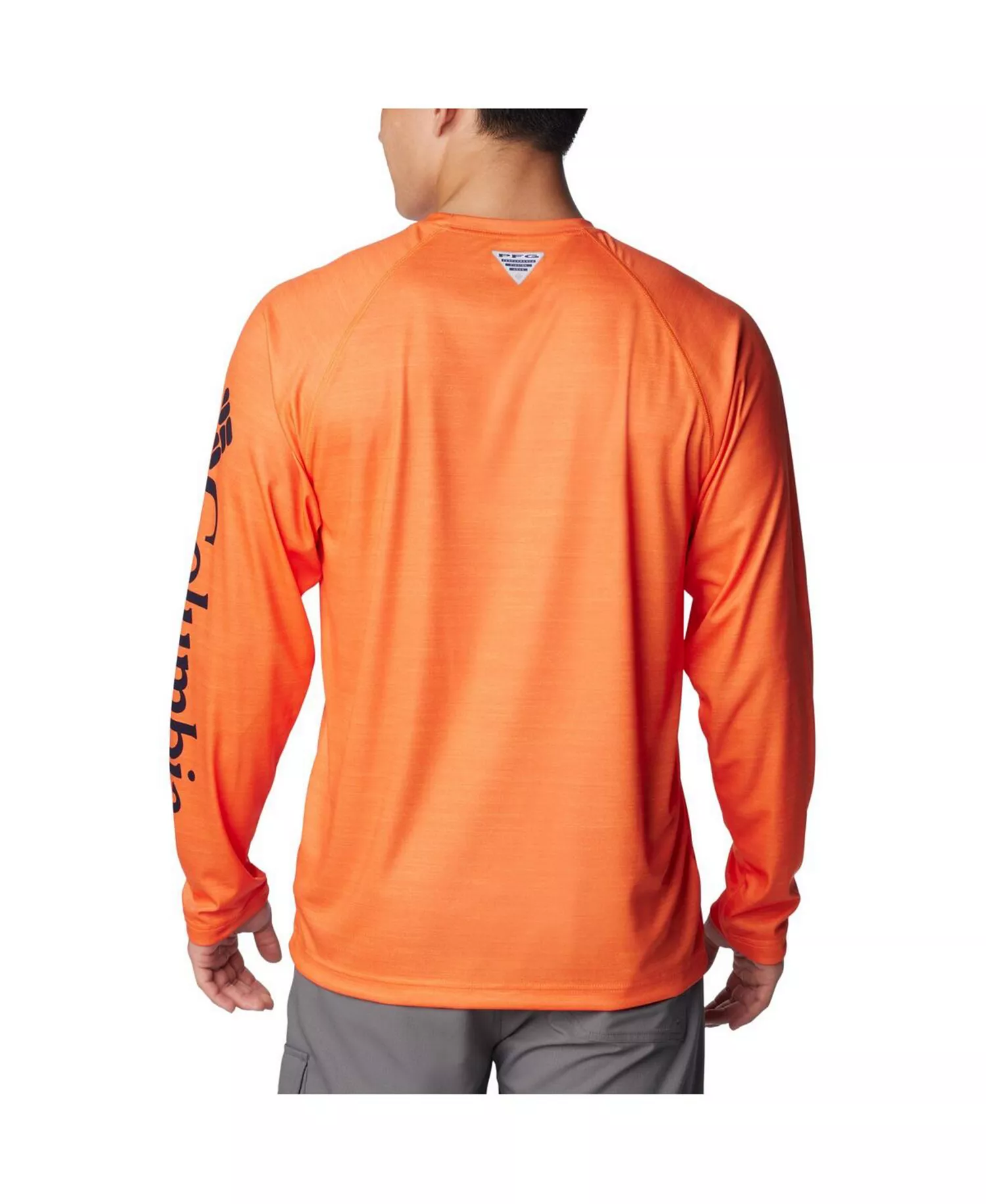 Men's Orange Auburn Tigers PFG Terminal Tackle Omni-Shade Raglan Long Sleeve T-shirt - Orange - L