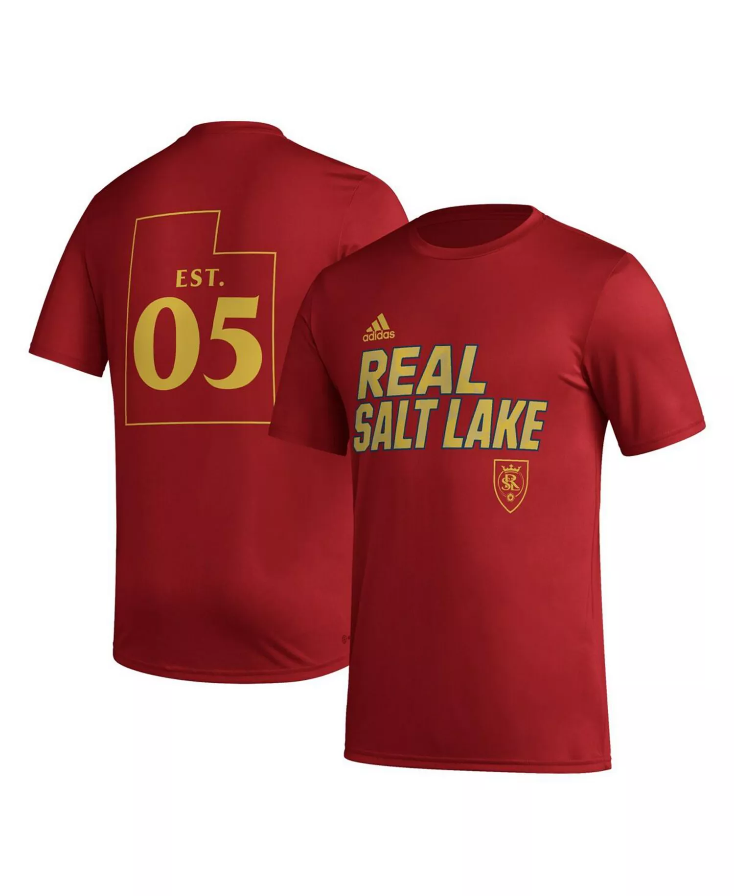 Men's Red Real Salt Lake Team Jersey Hook AEROREADY T-shirt - Red - L