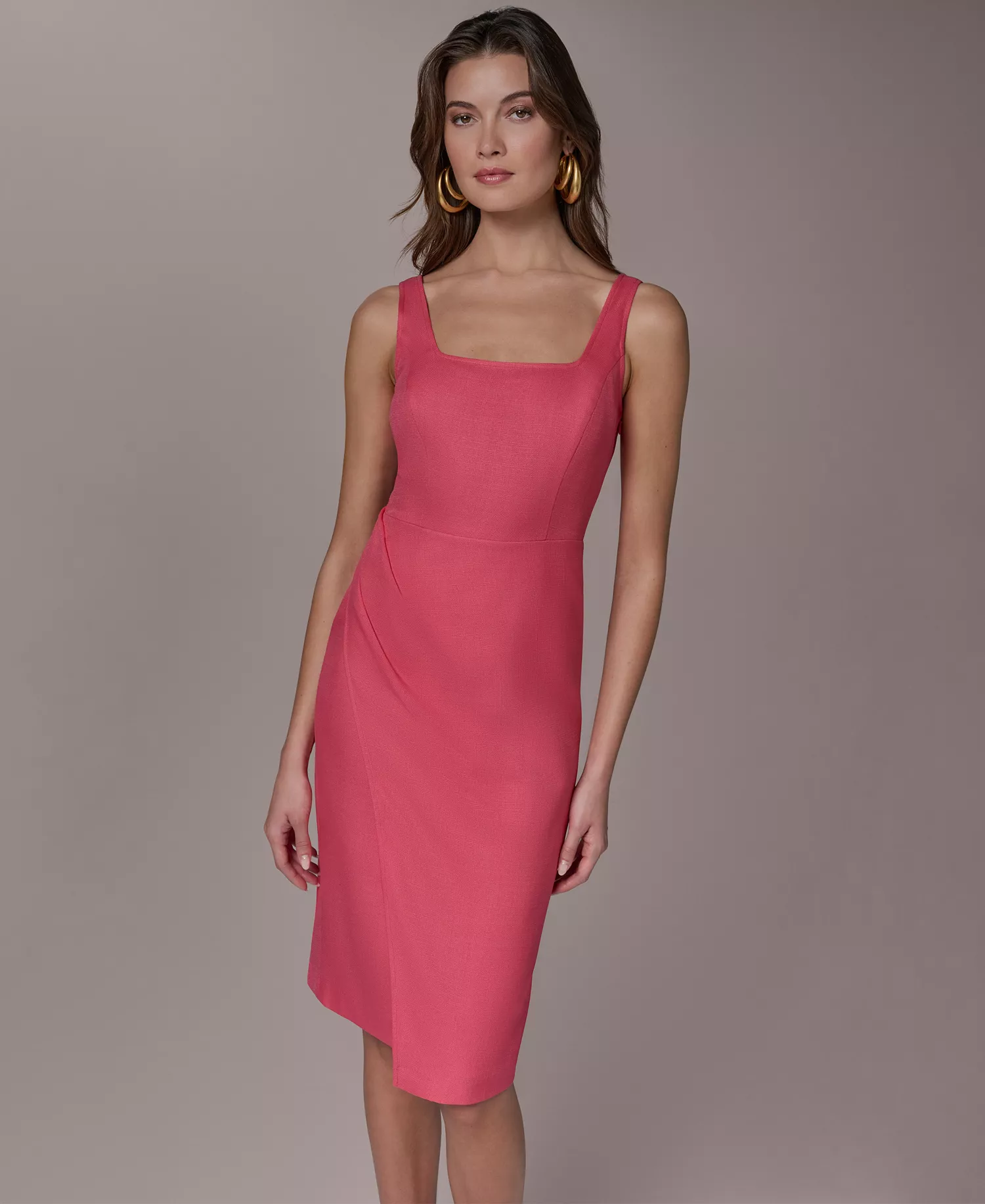 Women's Square Neck Sheath Dress - Azalea - 10