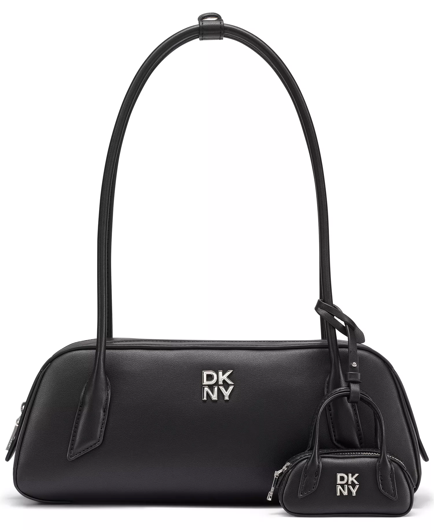 Tiana East-West Medium Shoulder Bag - Black/Silver - No Size