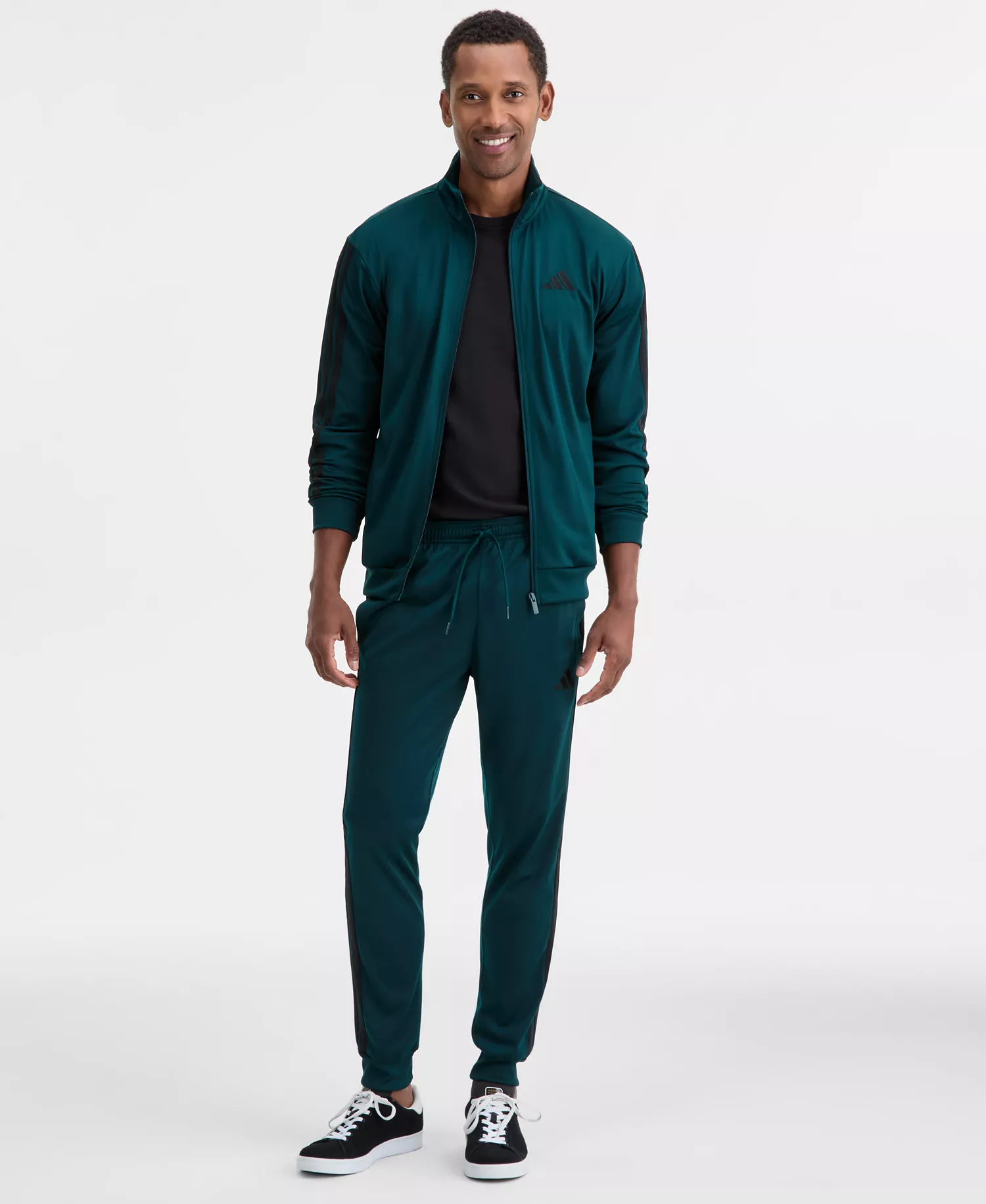 Men's 3-Stripes Tricot Regular Tapered Track Pants - Aurora Ivy - 2XL