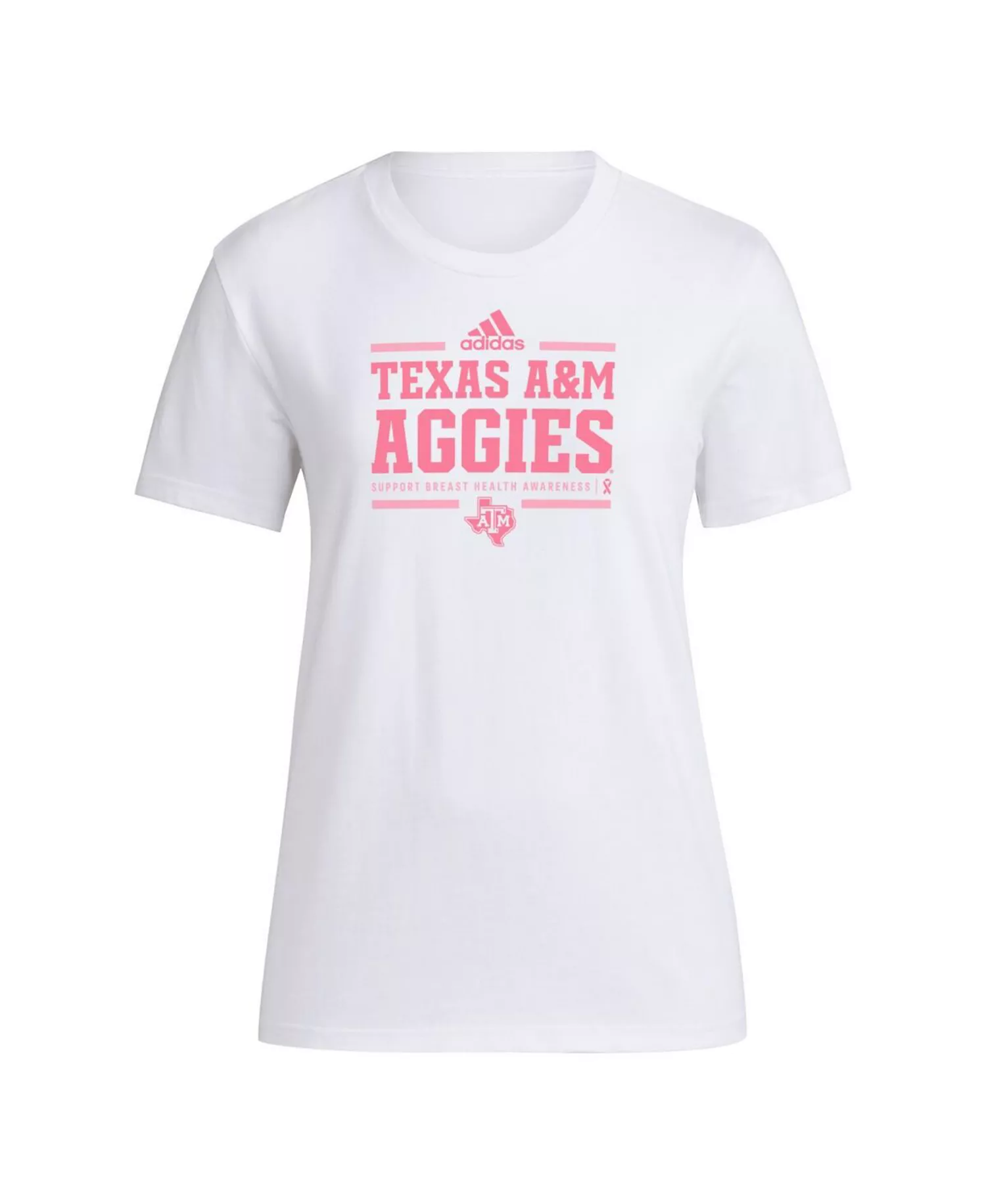 Women's White Texas A&M Aggies 2024 Breast Cancer Awareness Pregame T-Shirt - White - L