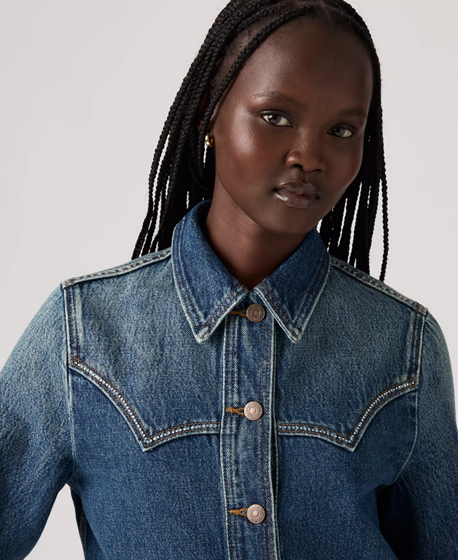 Women's Embellished Original Trucker Jacket - Show On The Road Trucker - L