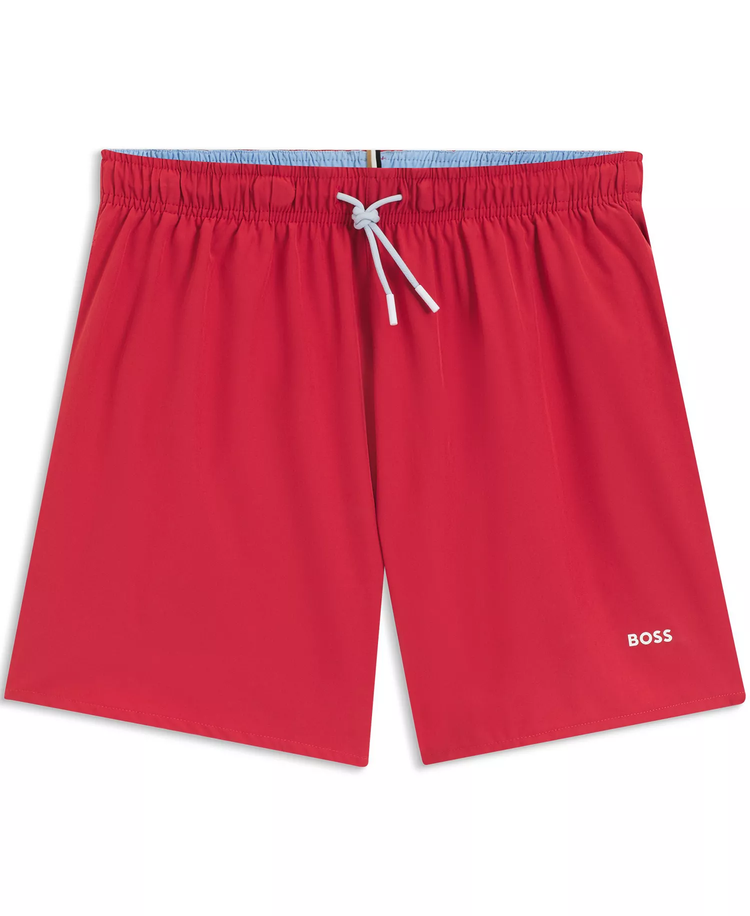 Men's Quick-Dry Logo Detail Swim Shorts - Dark Red - 2XL
