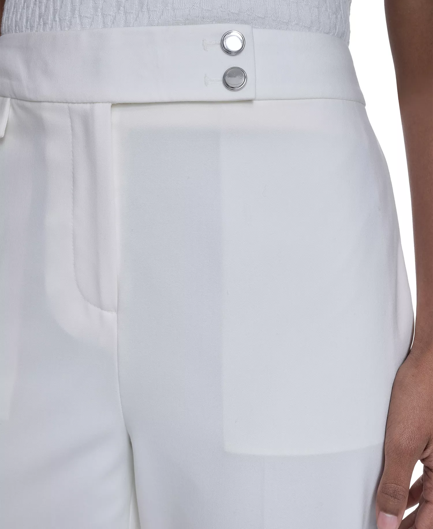 Petite Slim Leg Pants - Cream - 10P