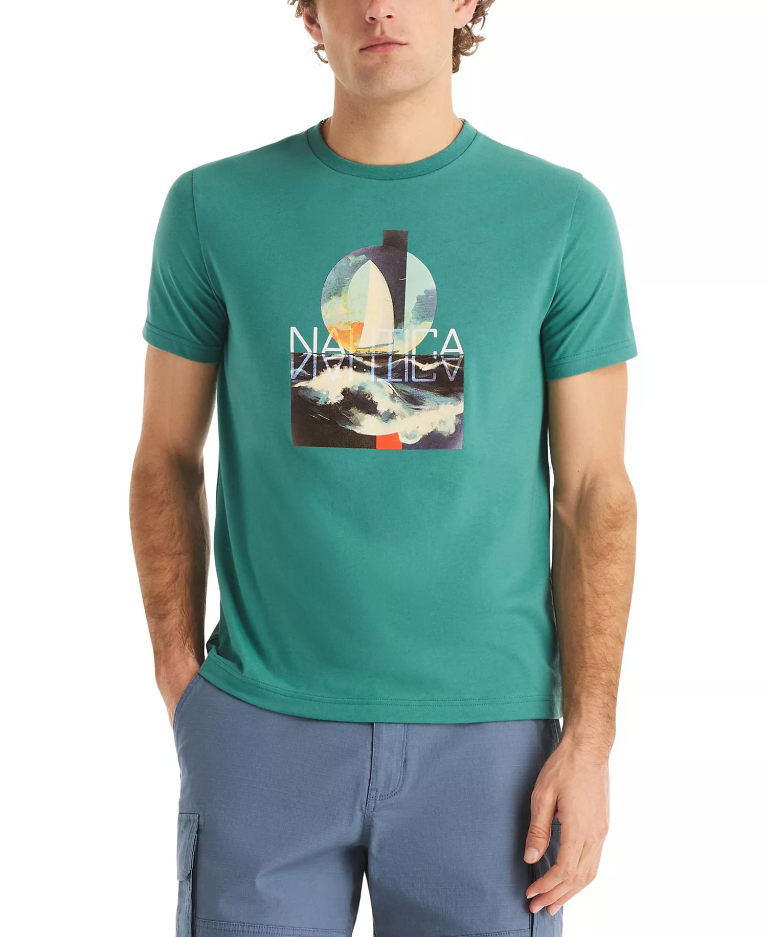 Men's Short-Sleeve Big Waves T-Shirt - Big Sur Green - L
