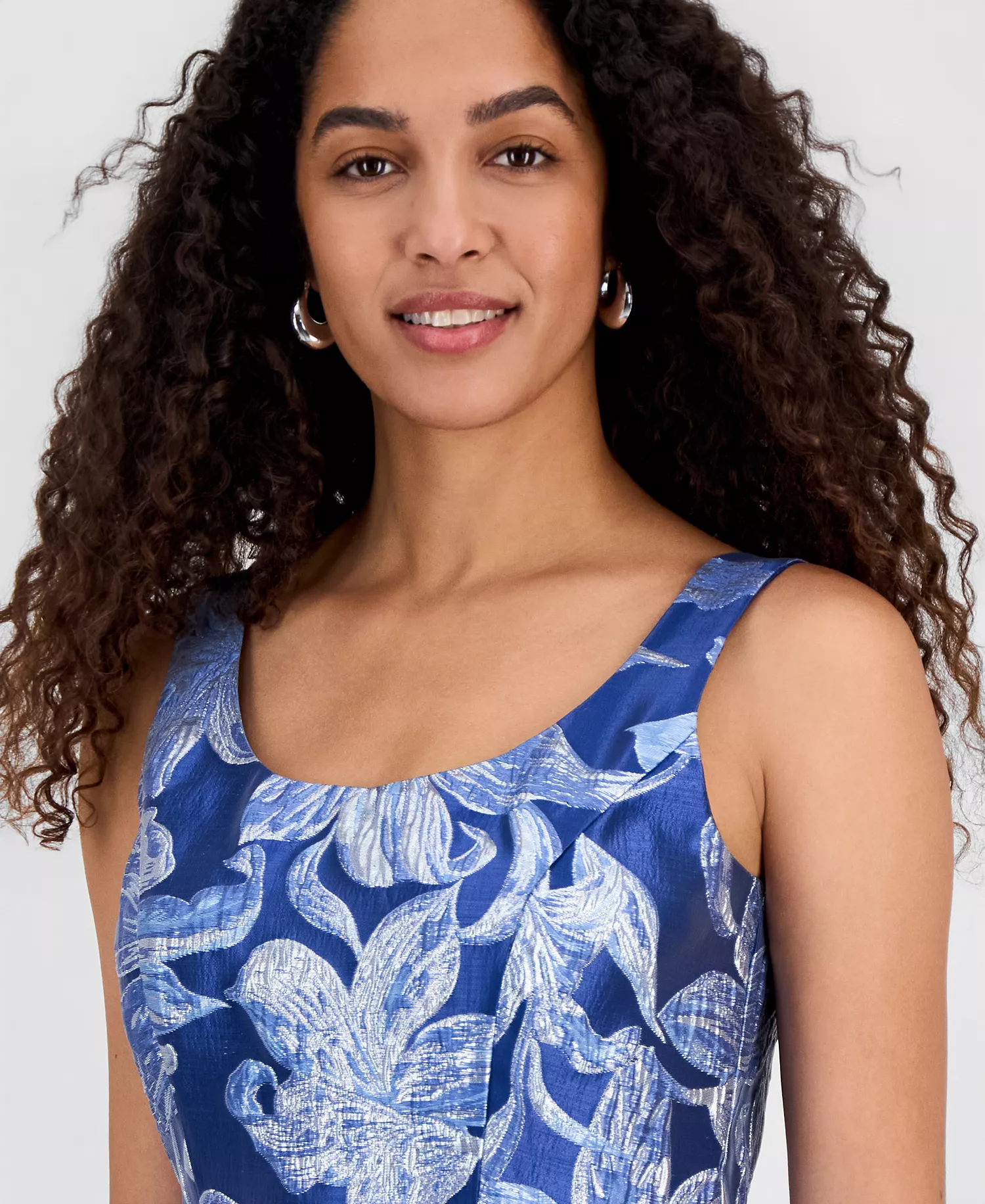 Women's Brocade Sleeveless Midi Dress - RIVERSIDE - 10