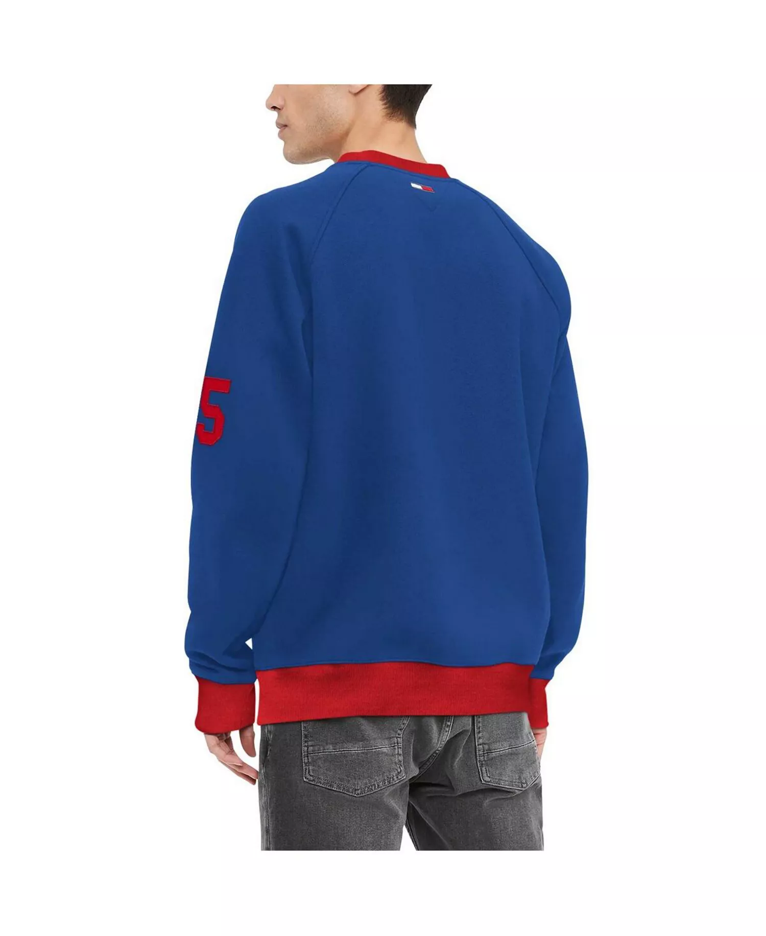 Men's Royal New York Giants Reese Raglan Tri-Blend Pullover Sweatshirt - Royal - 2XL