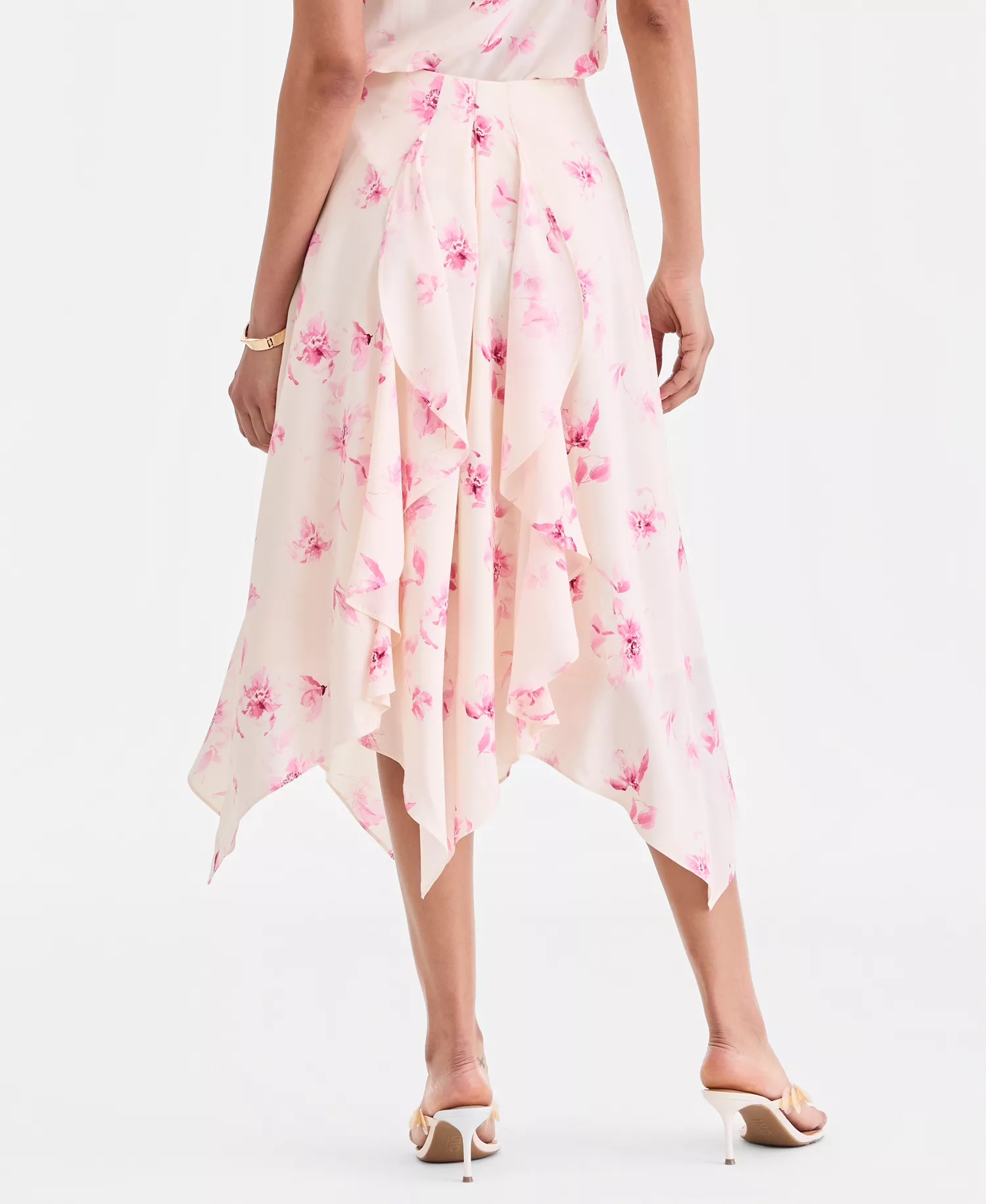 Women's Asymmetric-Hem Midi Skirt, Macy's Exclusive - Aria Garden - L