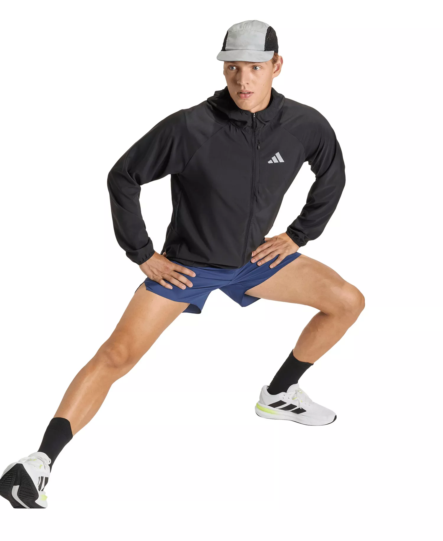 Men's Hooded Running Jacket - Black - 2XL