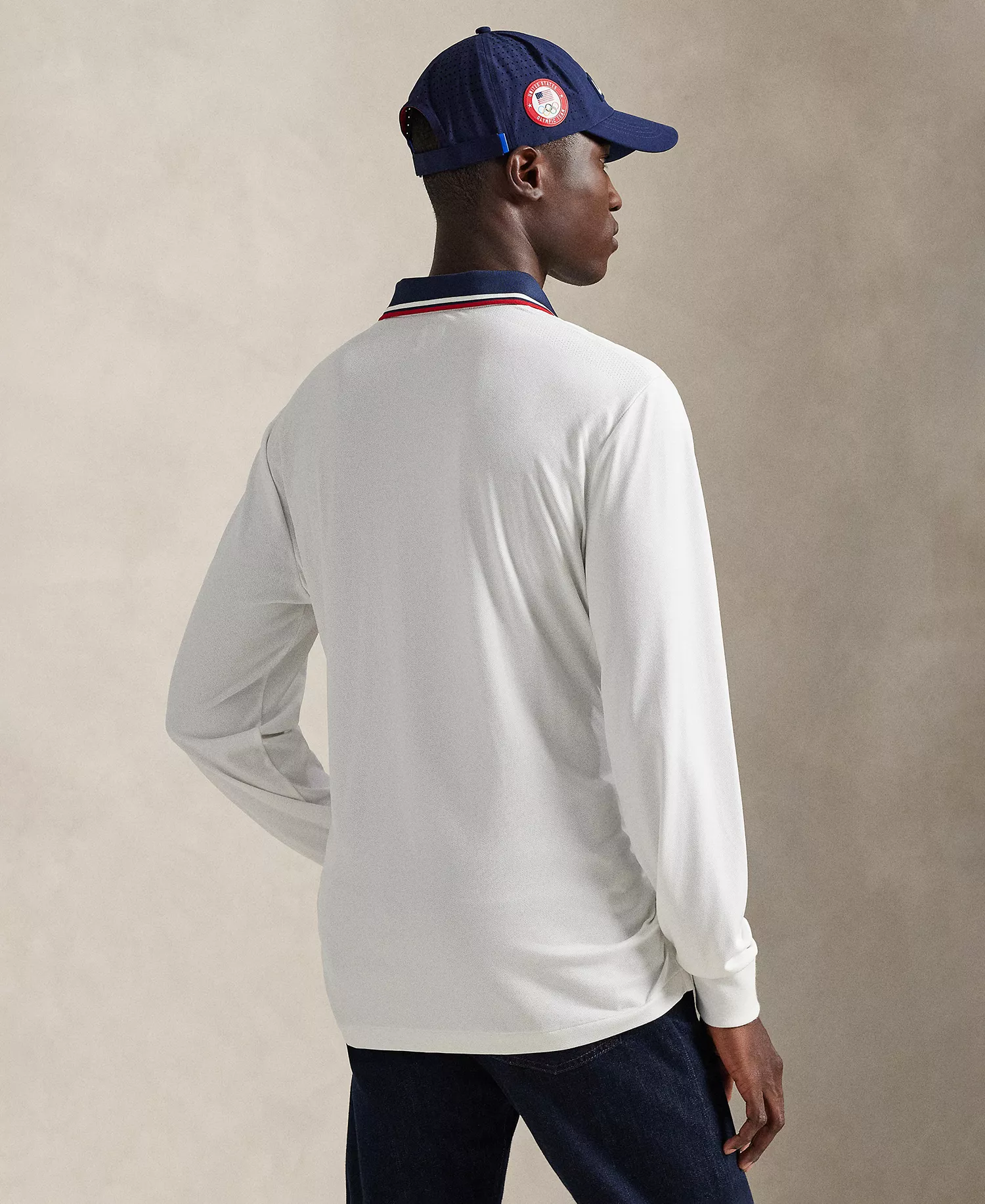 Men's Team USA Performance Mesh Polo Shirt - Ceramic White - L