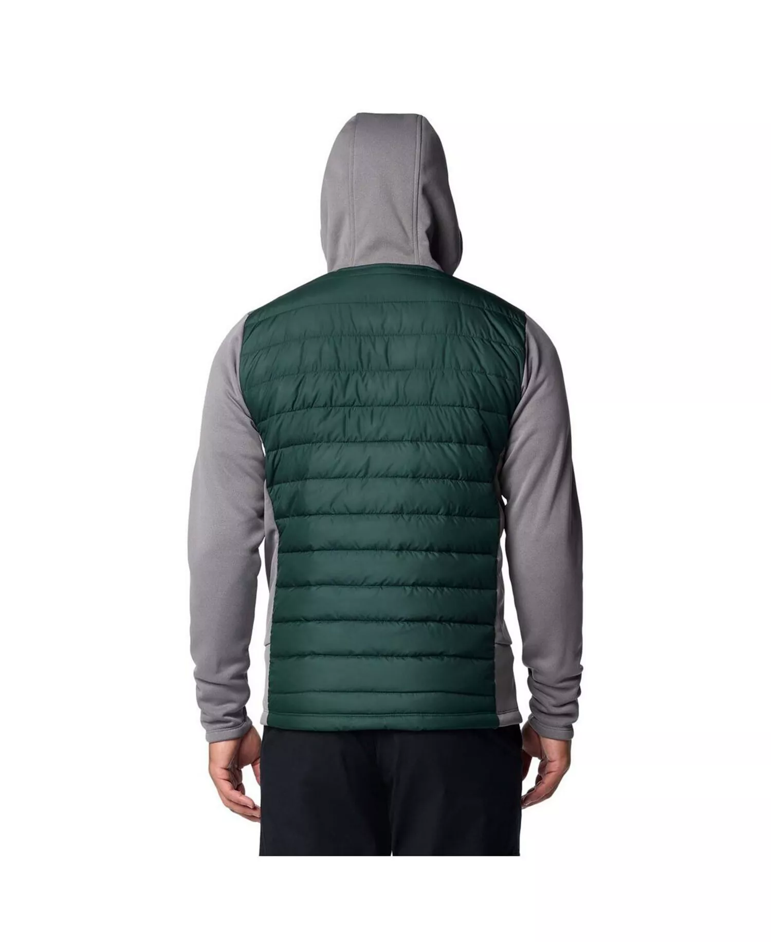 Men's Green/Gray Michigan State Spartans Out-Shield Hybrid Full-Zip Hoodie Jacket - Green, Gray - XXL