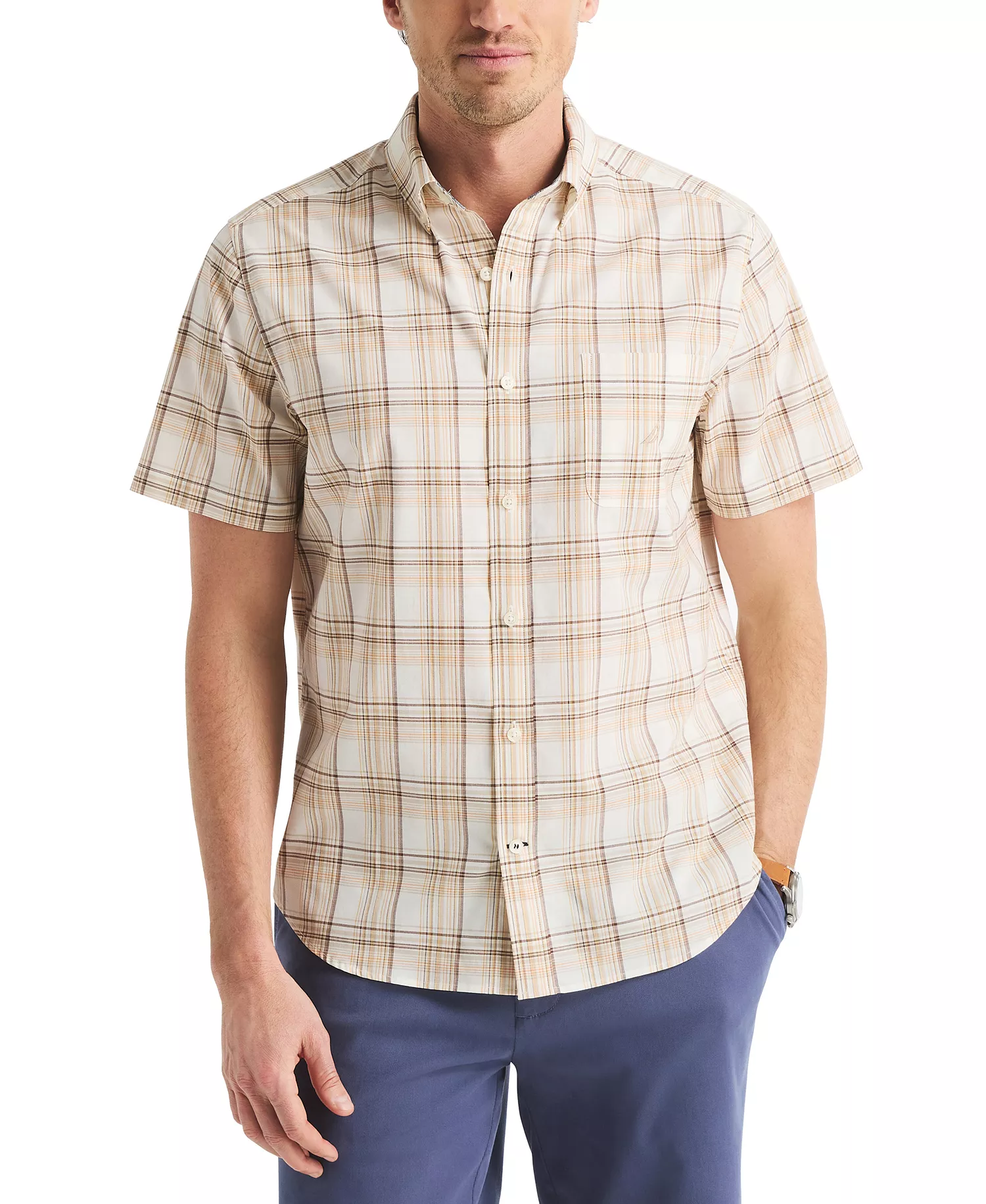 Men's Classic-Fit Plaid Shirt - Sail White - 2XL