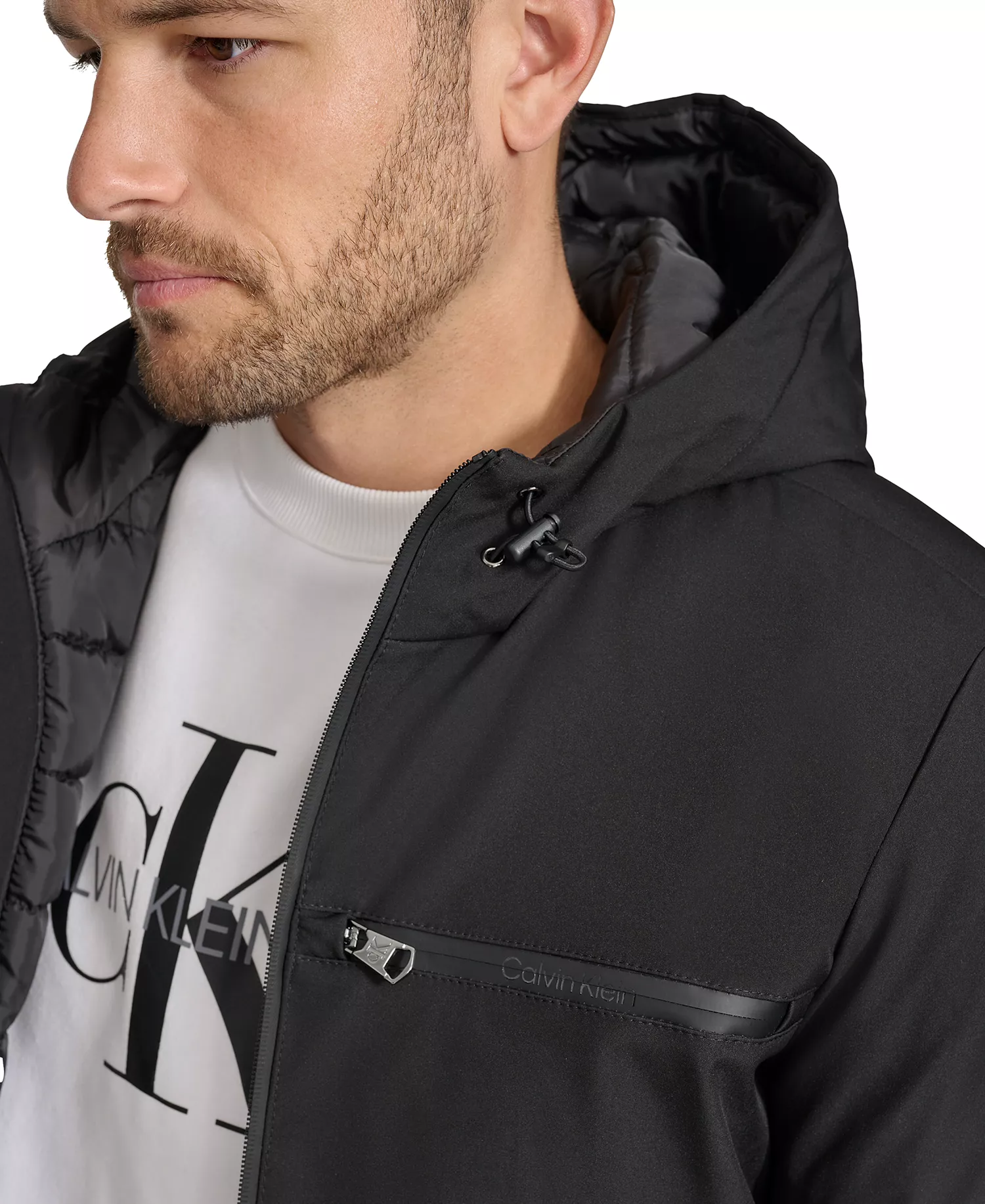 Men's Infinite Stretch Water-Resistant Hooded Jacket - Black - 2XL