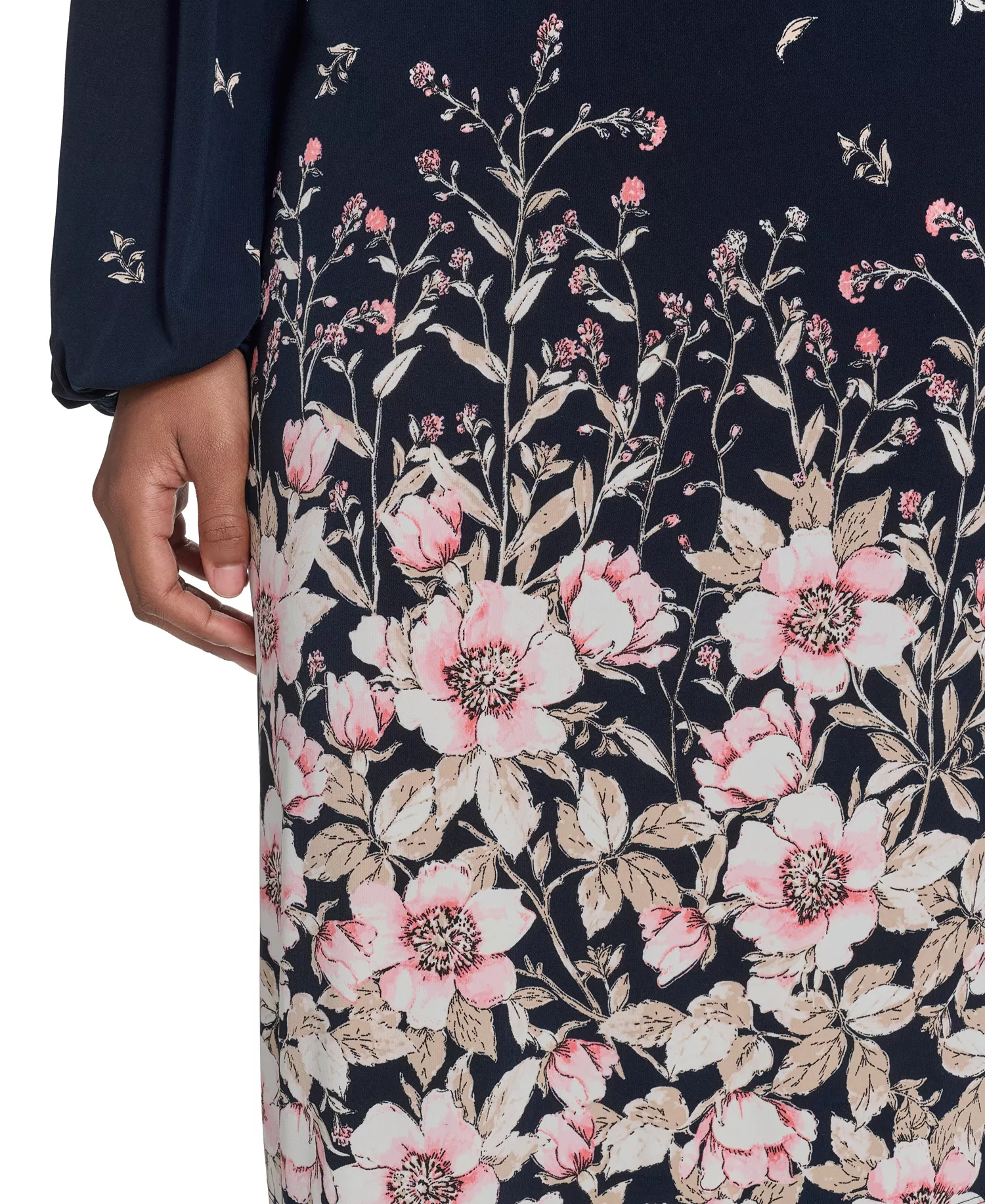 Women's Balloon-Sleeve Border Print Jersey Shift Dress - Sky Captain Multi - 0P