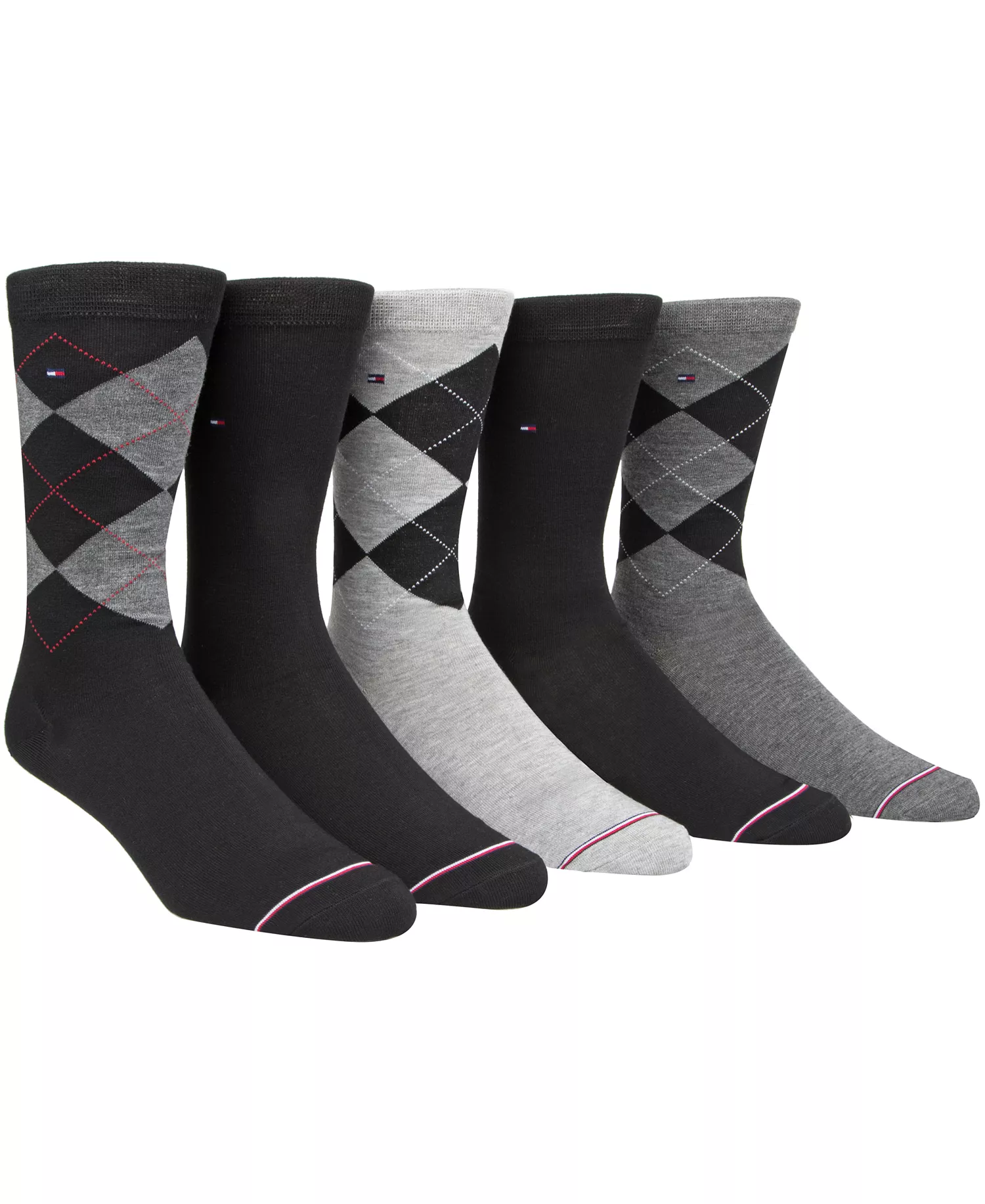 Men's 5-Pk. Argyle Premium Crew Socks - Black - 7-12