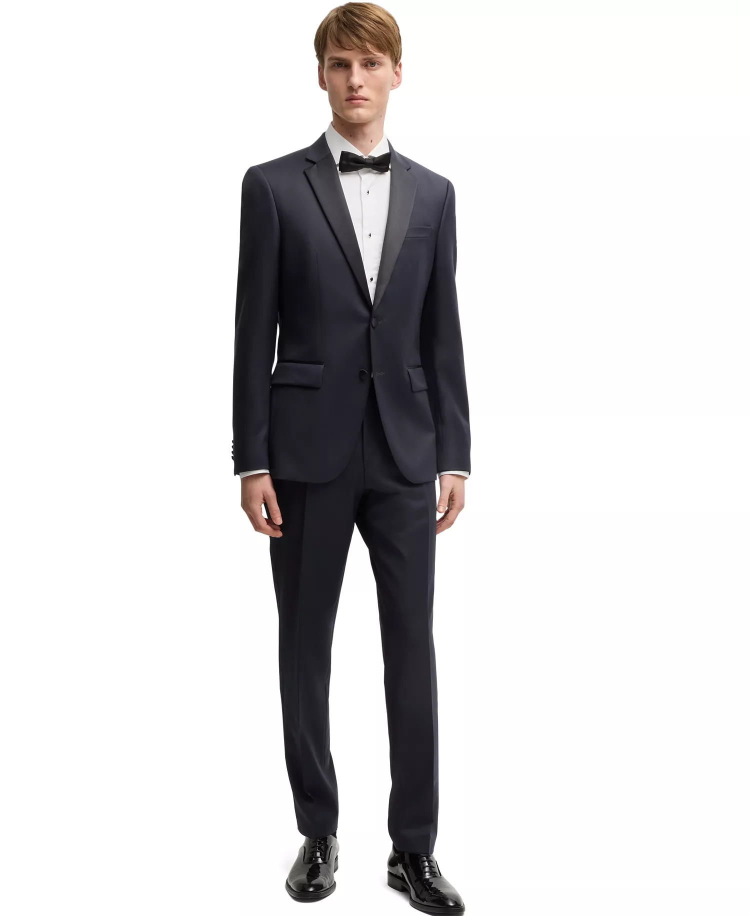 Men's Slim-Fit Tuxedo Trousers - Dark Blue - 30R